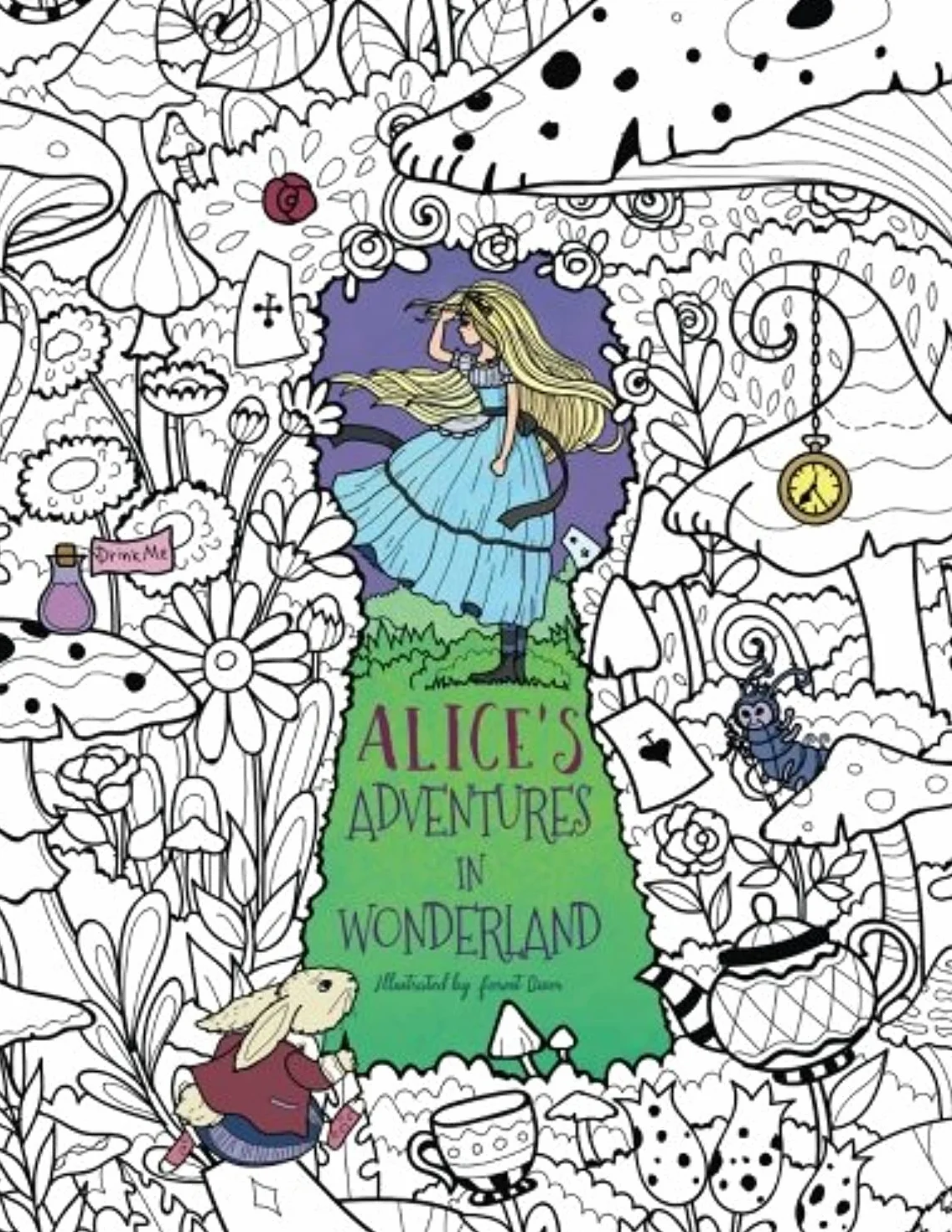 Alice's Adventures in Wonderland: A Whimsical Coloring Book for Adults and Kids (Relaxation, Mediation, Inspiration)