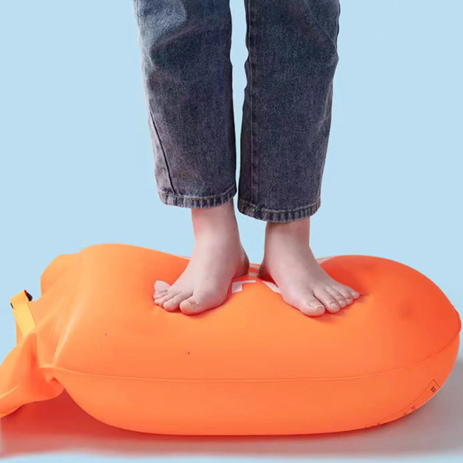 Swimming Buoy Safety Floating Drybag 18.9x12.4 inches Adjustable Waist Belt Orange/Pink