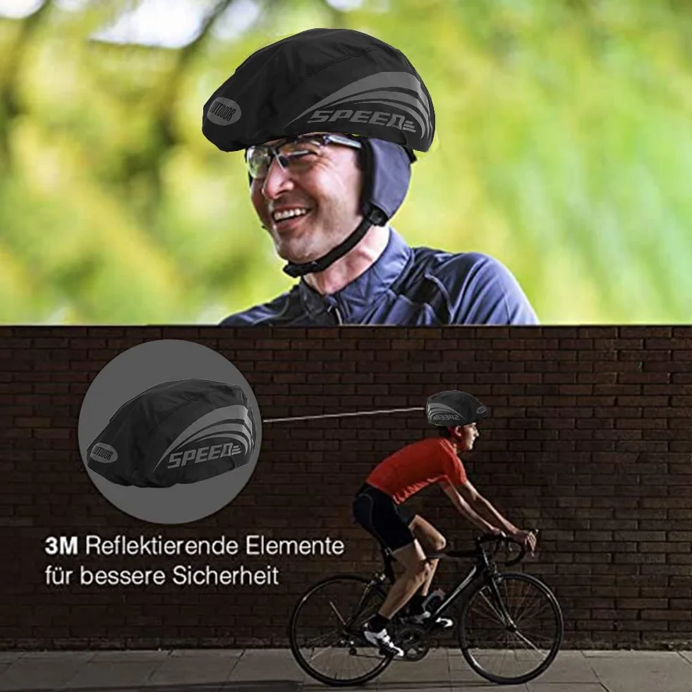 Refleksyjna osłona rowerowa na deszcz, osłona przeciwdeszczowa na kask rowerowy, osłona na kask rowerowy, osłona przeciwdeszczowa i przeciwwiatrowa na kask, szczelna na deszcz osłona na kask, osłona