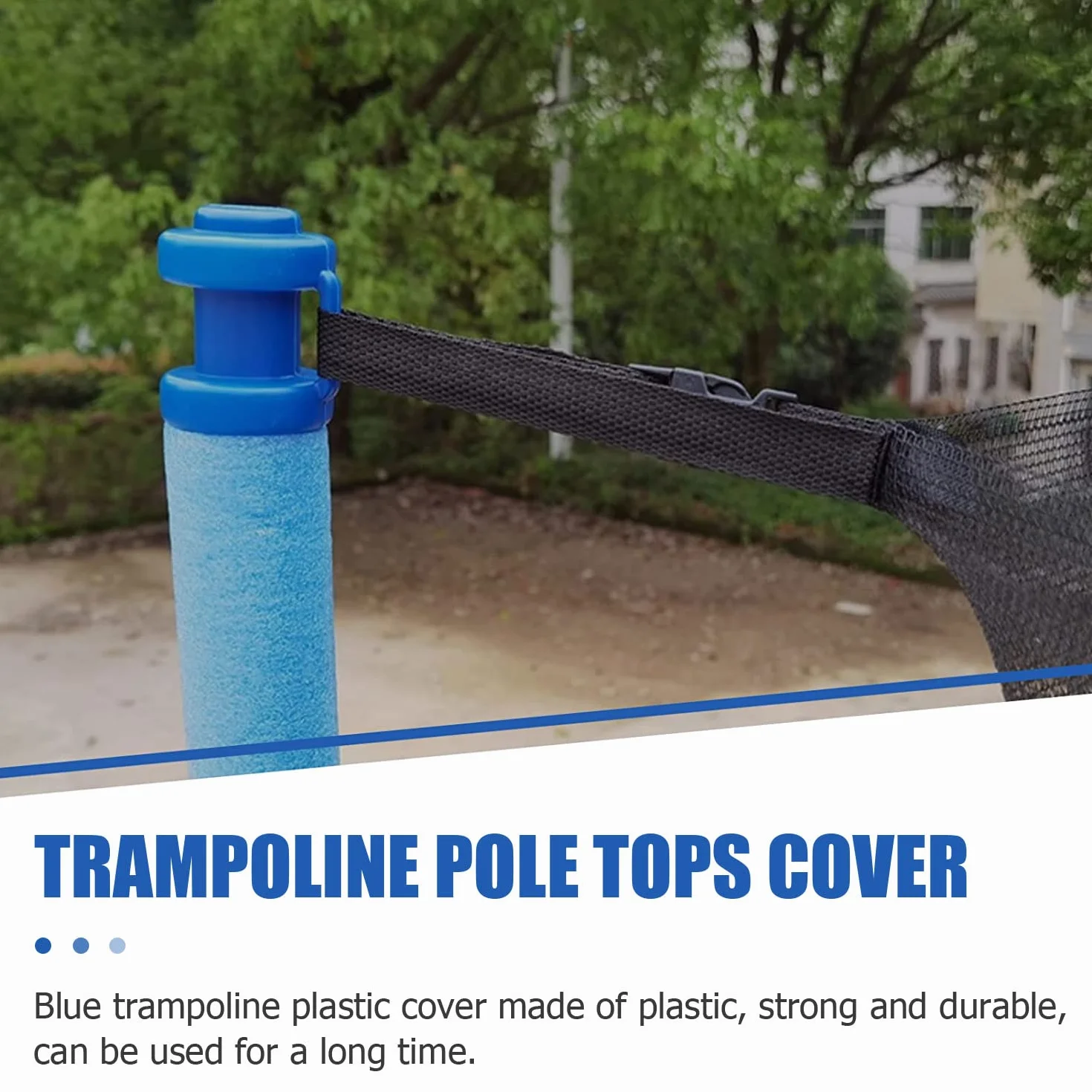 Aohcae Zaślepki do trampoliny, 8 sztuk, części zamiennych, Ø 25 mm, nakładki na słupki (niebieskie)
