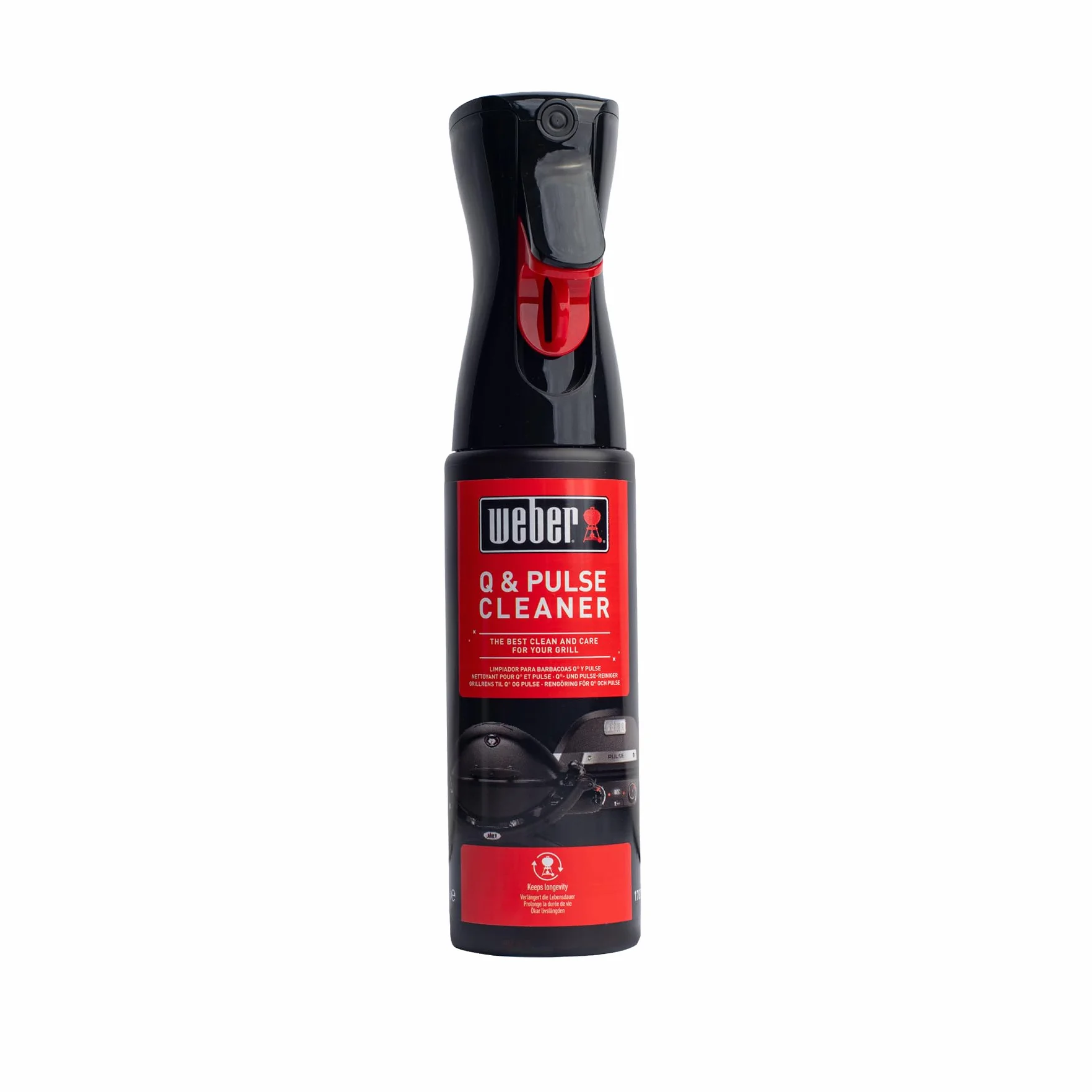 Weber Środek do czyszczenia Weber Q & Pulse 300ml, delikatny spray w mgiełce do czyszczenia zewnętrznych powierzchni modeli Weber Q i Pulse, biodegradowalny, Brak niebezpiecznych substancji (17874)