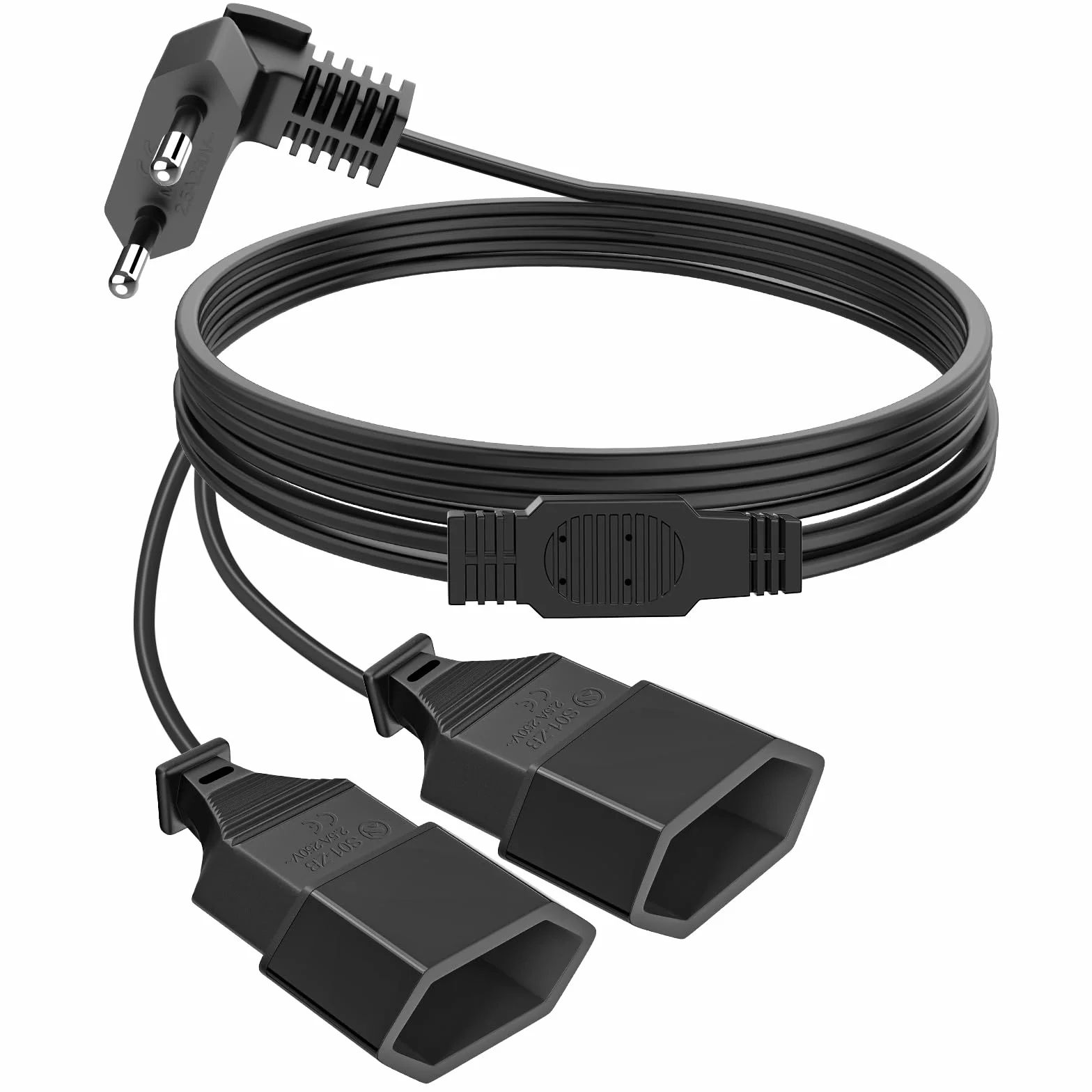 VIEVRE Przedłużacz płaski 3,0 m 0,75 mm² potrójna wtyczka typu C
