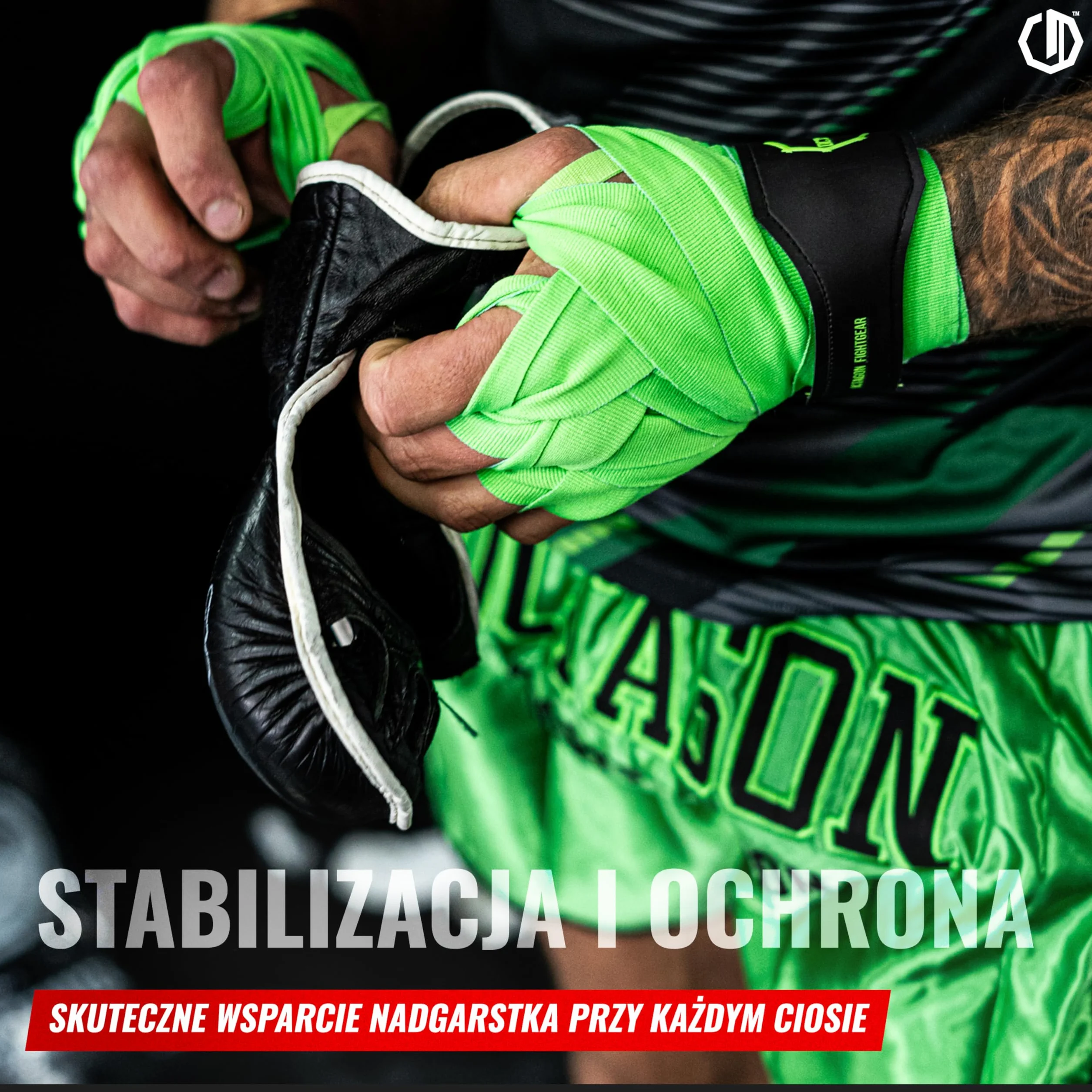 Bandaże Bokserskie Bawełniane 3 m Czerwony Ochrona Dłoni Boks MMA