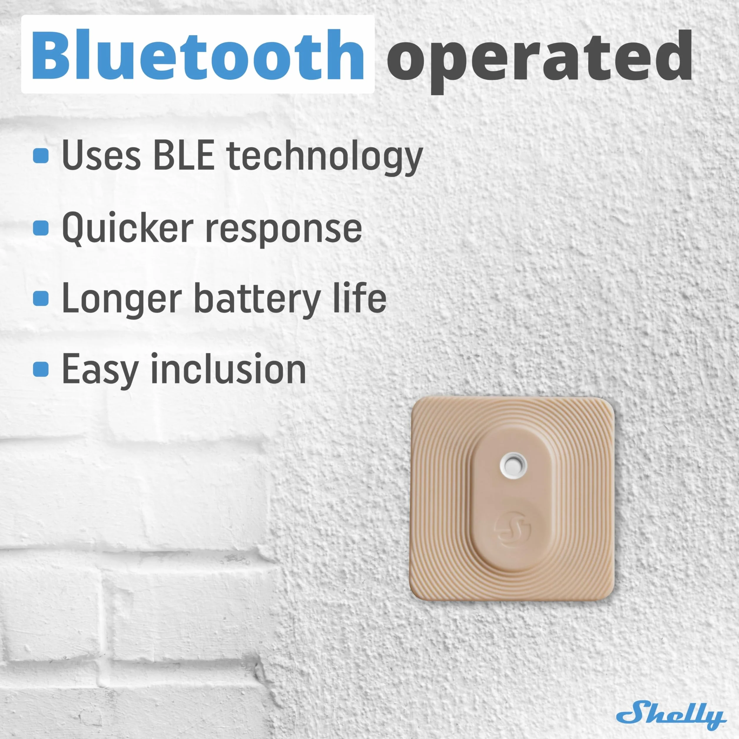 Shelly BLU H&T Mocha - czujnik temperatury i wilgotności Bluetooth, inteligentny termometr i higrometr wewnętrzny/zewnętrzny, stopień ochrony IP54, nie wymaga HUB-a, zdalne sterowanie