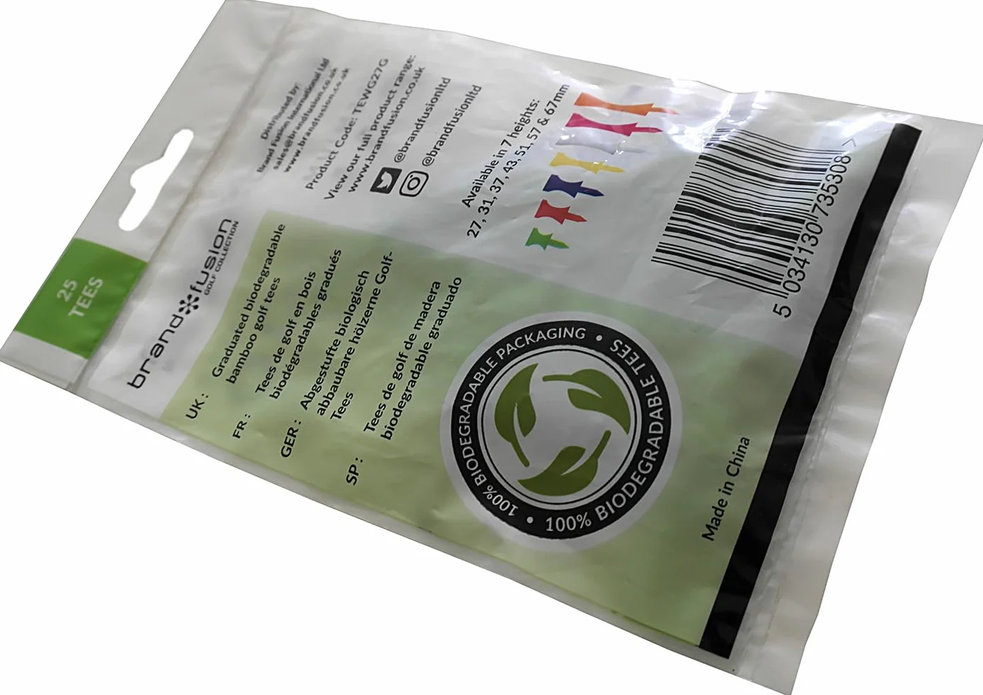 Biodegradowalne drewniane koszulki golfowe 57 mm różowe stopniowane