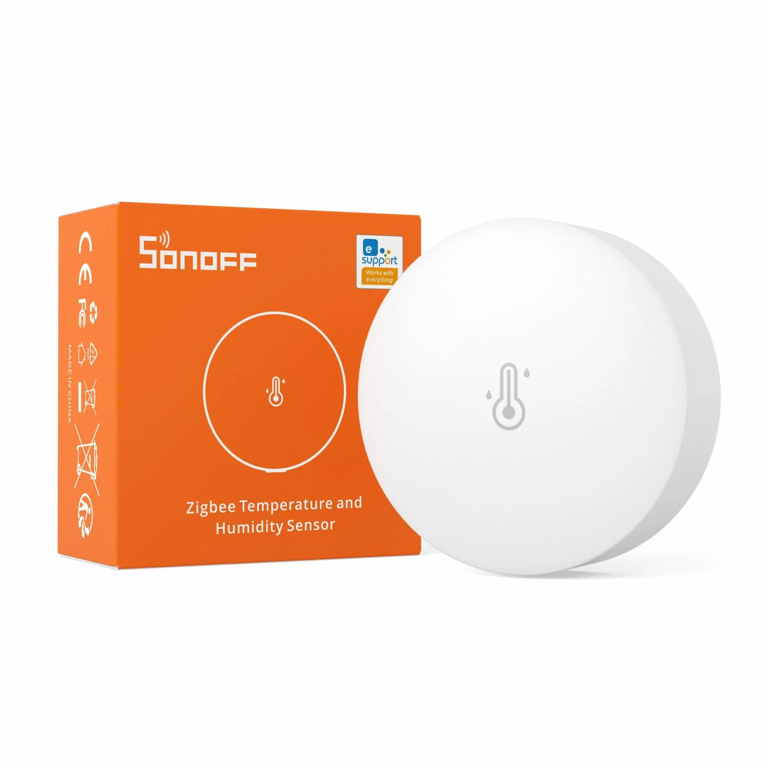 SONOFF ZigBee Czujnik Temperatury I Wilgotności SNZB-02P, Wymaga Koncentratora ZigBee, Do Zdalnego Sterowania I Automatyki Domowej, Kompatybilny z Google, Smartthing, Alexa, Współpracuje z IFTTT