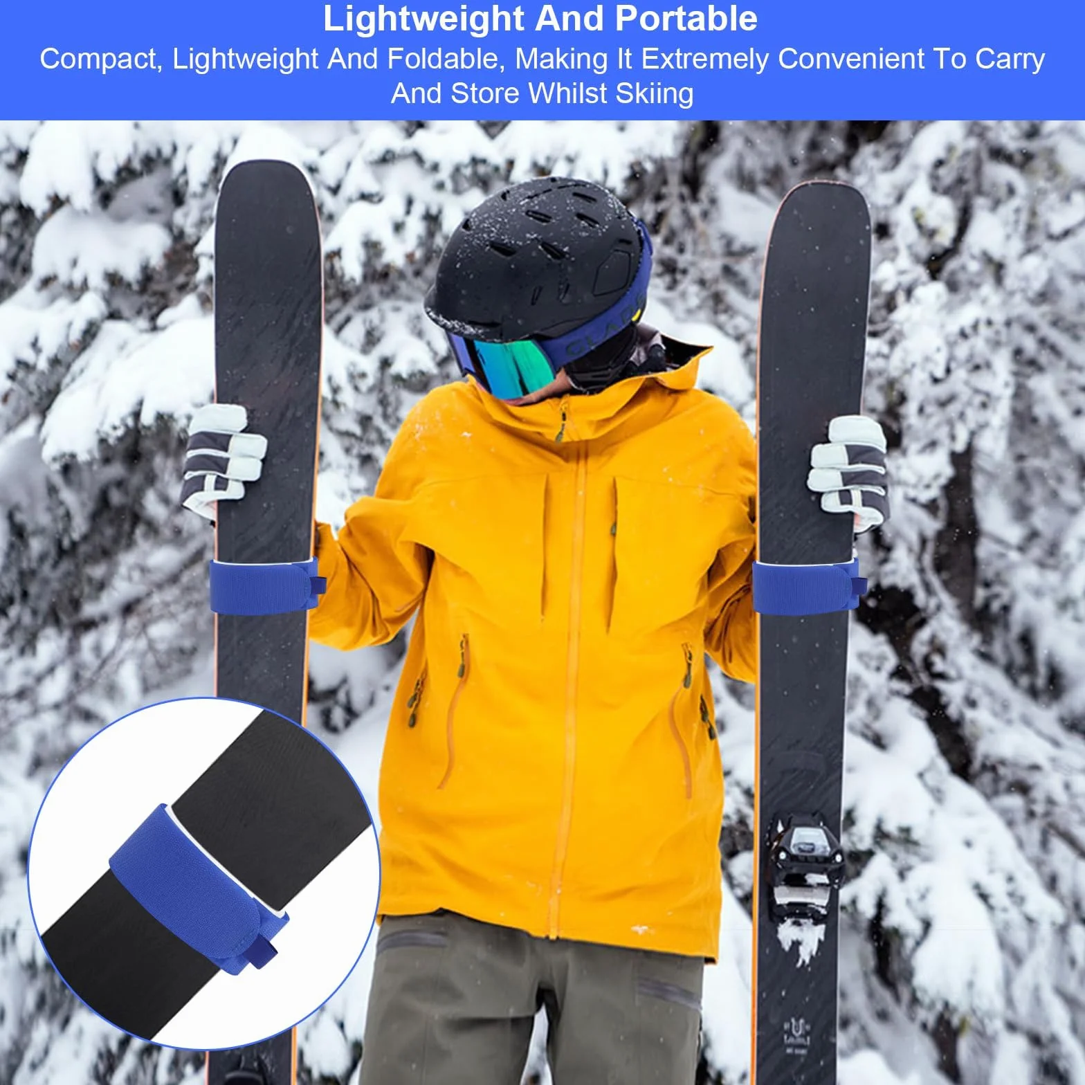 Taśmy narciarskie mocujące na rzep 6 sztuk regulowane do snowboardu