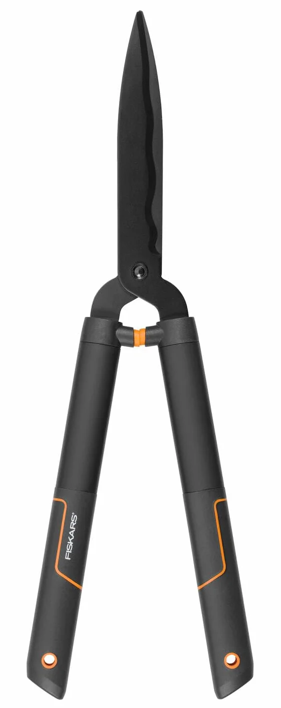 Fiskars Nożyce do żywopłotu SingleStep, Z ząbkowaną krawędzią, Ostrza ze stali wysokiej jakości, Długość: 58 cm, Czarny mat, HS22, 1001433