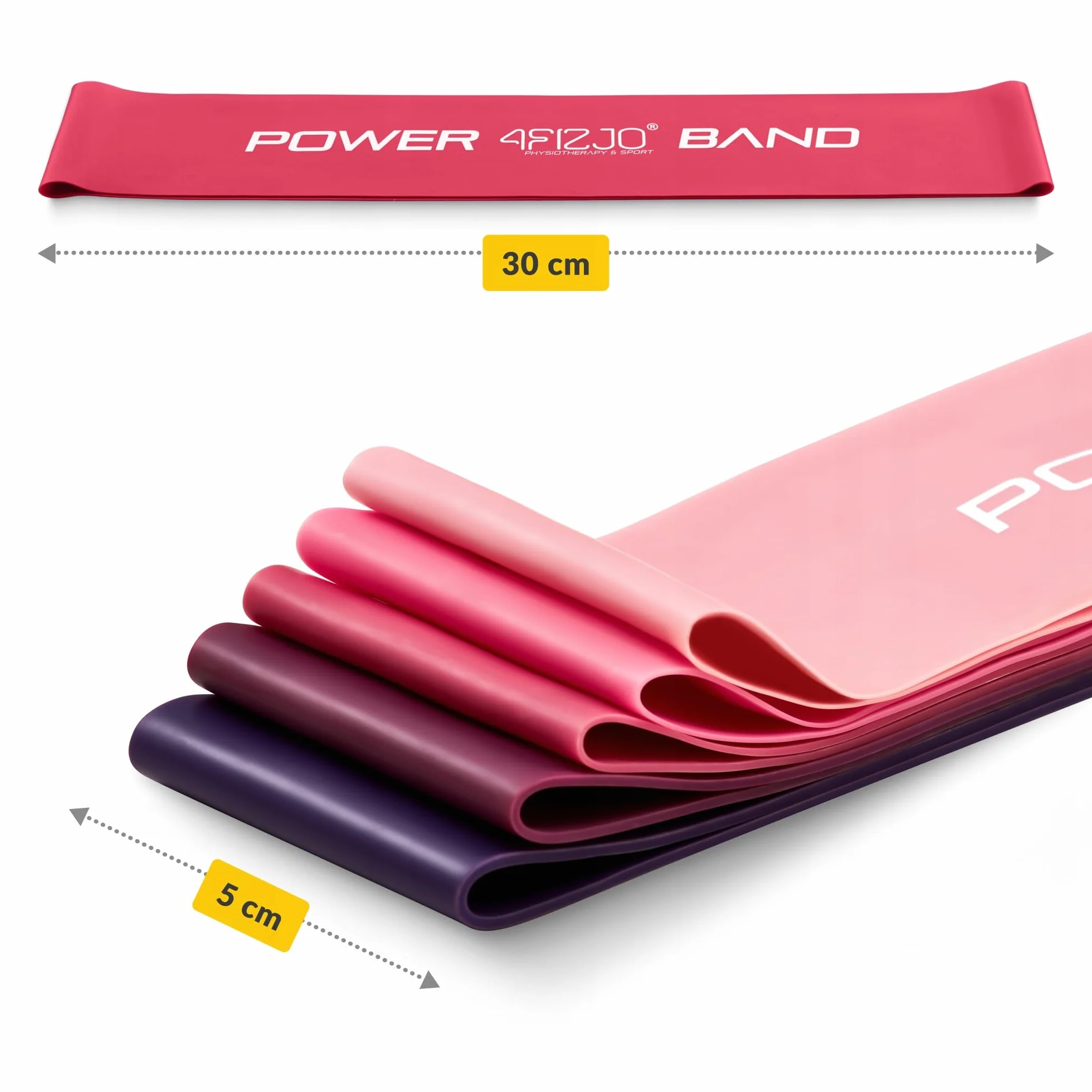 GUMY OPOROWE ZESTAW 5 SZT. DO ĆWICZEŃ ROZCIĄGANIA MINI BAND 30 CM