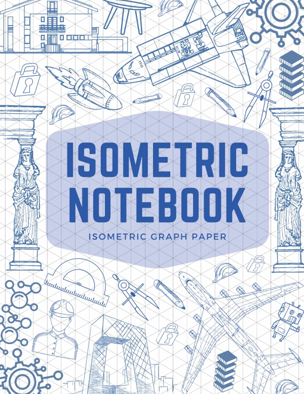 Isometric Notebook Graph Paper: 100-page Isometric Graph Paper Notebook with Steel Blue Cover