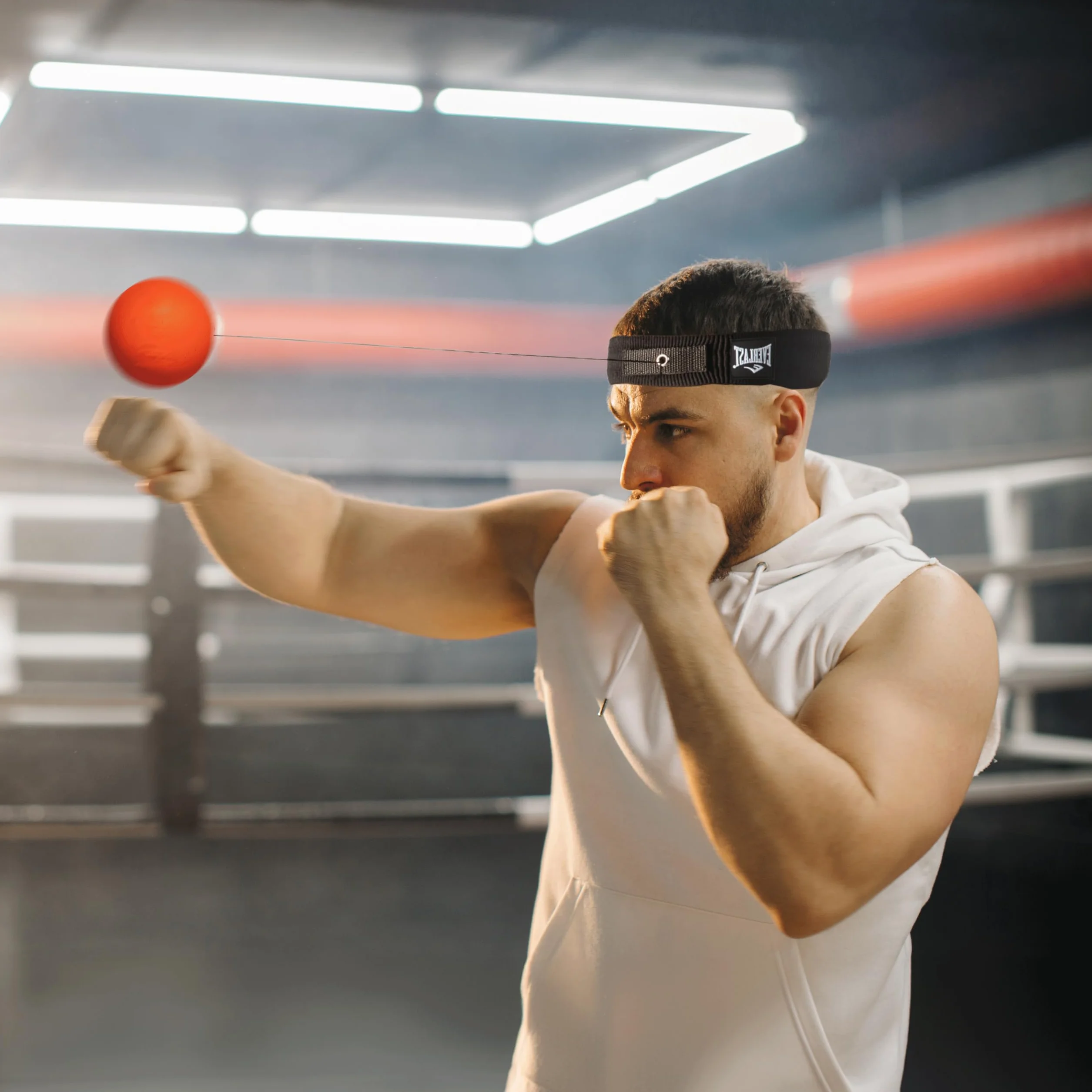 Everlast Unsiex piłka gimnastyczna dla dorosłych, Powerlock Reflex Ball, czerwone, rozmiar uniwersalny