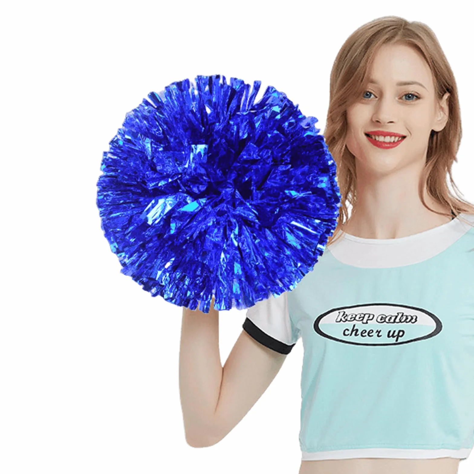 GBKDQQ 12 pomponów cheerleaderek, pompony sportowe, pompony cheerleaderki, na imprezy sportowe, gry w piłkę, tańce, imprezy karnawałowe, niebieskie