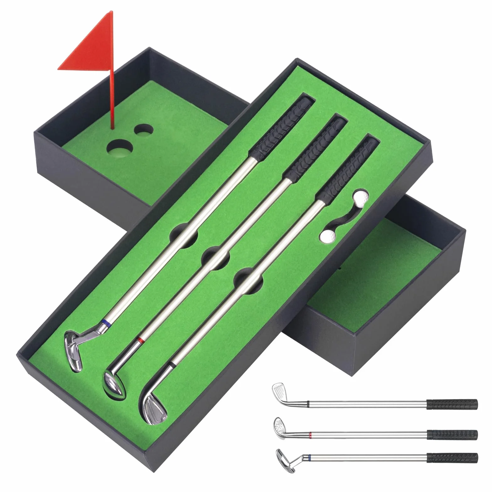 Prezenty golfowe dla mężczyzn zestaw 3 długopisy z klubami golfowymi mini golf