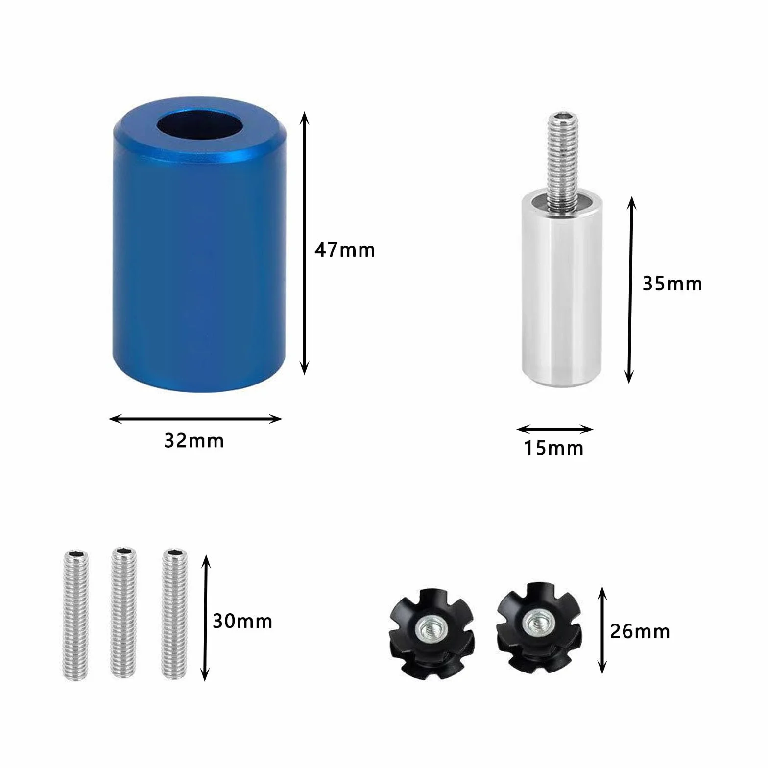 Widelec rowerowy, nakrętka gwiazdowa, zestaw montażowy do 28,6 mm, widelec rowerowy, zestaw słuchawkowy do montażu, nakrętka gwiazdowa, narzędzie do montażu nakrętki