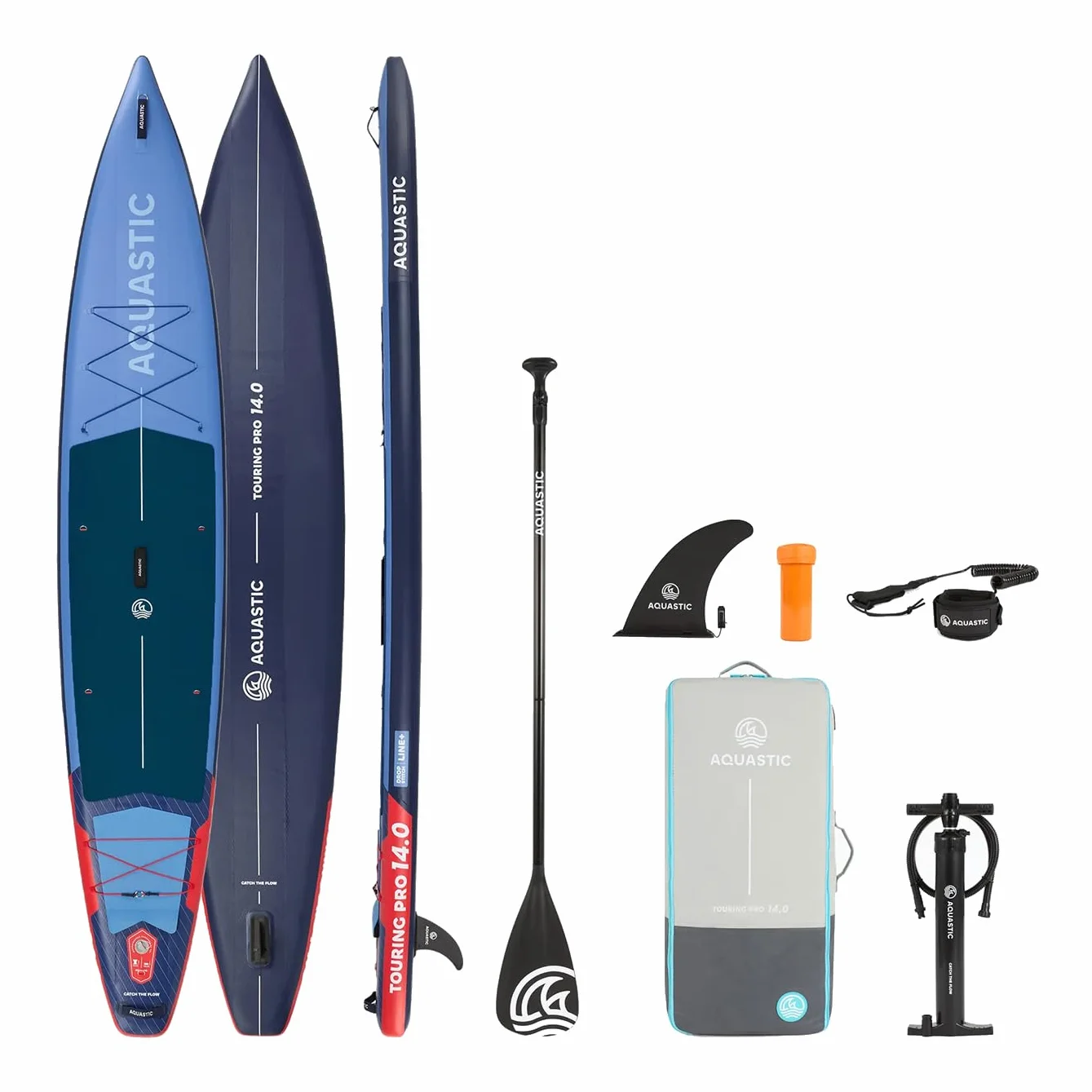 AQUASTIC Touring Pro 14'0″ deska SUP Touring 427 x 76 x 15 cm 355 l 170 kg PCW 2200 g/m² EVA