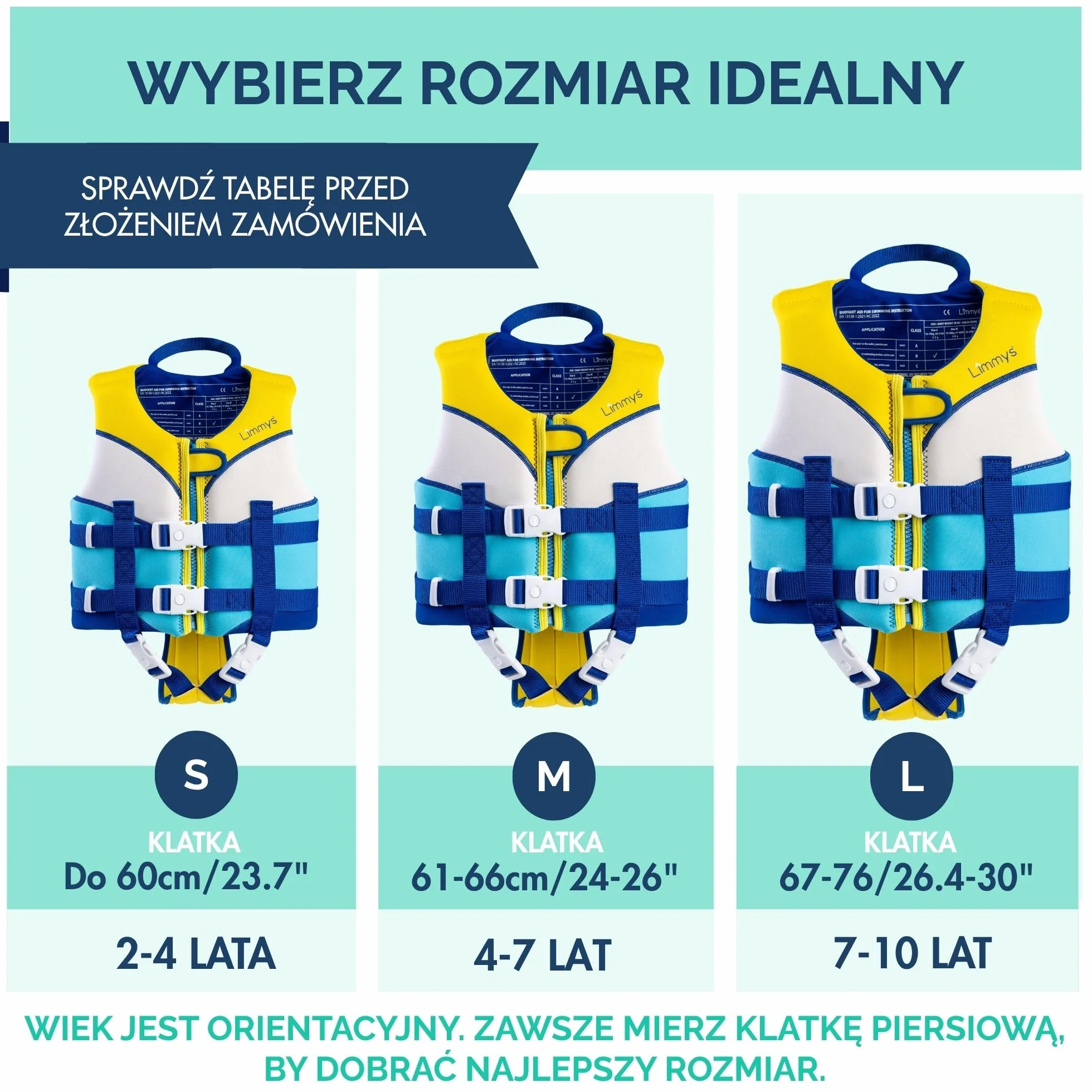 Limmys Kamizelka do Nauki Pływania dla Dzieci – Pomoc Wypornościowa z Zintegrowanymi Panelami Piankowymi, Certyfikat CE, Nagrodzony Produkt, Podwójne Zapięcie z Zamkiem YKK, Neopren Premium