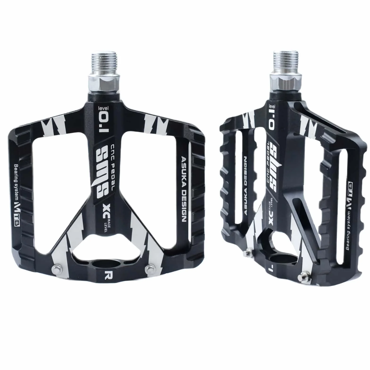 Trkimal Pedały do roweru wyścigowego/górskiego, pedały rowerowe – antypoślizgowe kolce 9/16" CNC ze stopu aluminium obrabiane płaskie pedały