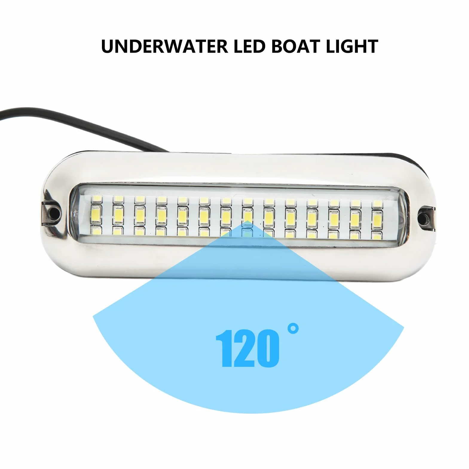 42 Diody LED Morskie Diody LED ze Stali Nierdzewnej z wodoodpornością IP68, do 1500 Lm, Szerokim Kątem 120 °, Podwodnym światłem łodzi od 10 do 30 V do Jachtu, łodzi (wihte light)