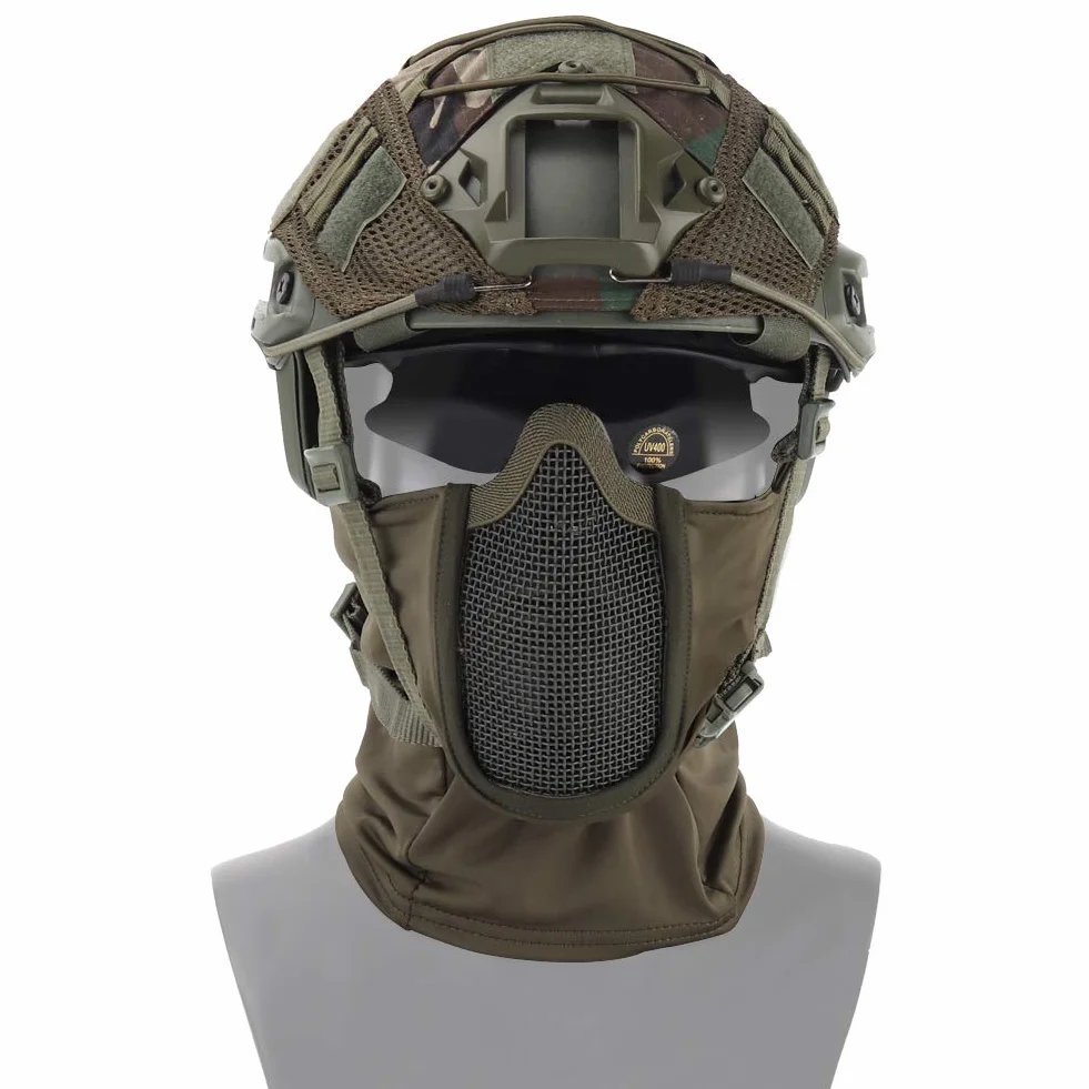Taktyczna maska Airsoft Paintball pełna twarz stalowa siatka poliestrowa kominiarka