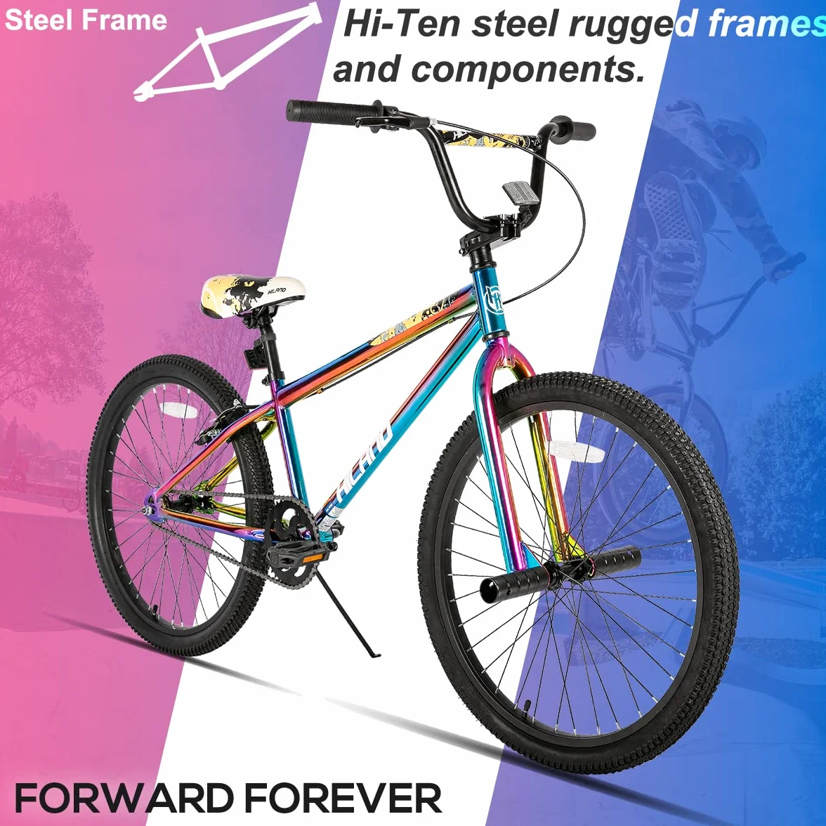 Hiland rower BMX 24/26" dla chłopców i dziewczynek, Freestyle BMX rower dla mężczyzn i kobiet