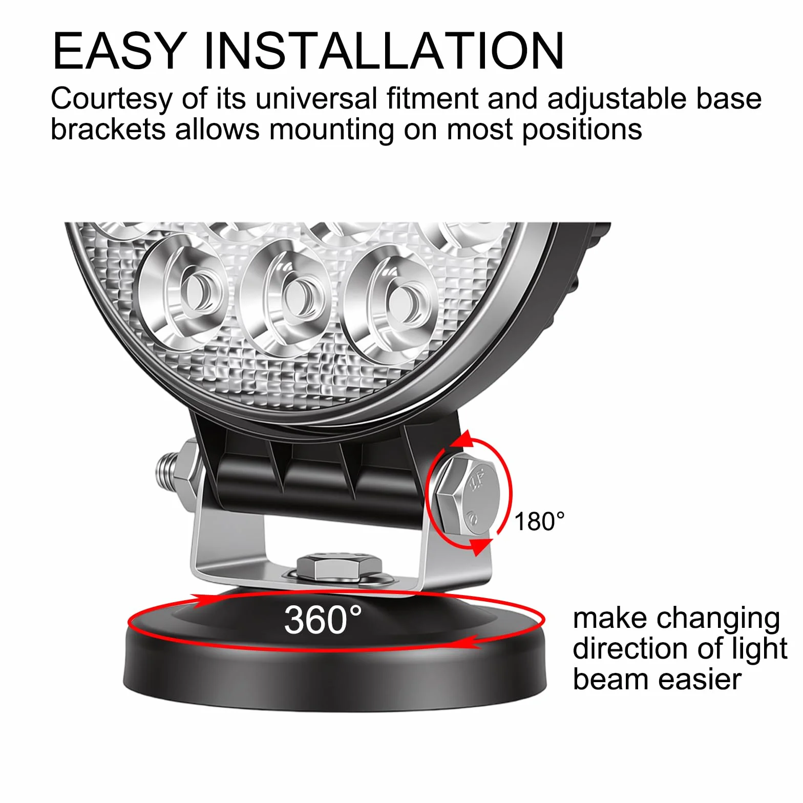 RIGIDON Reflektor roboczy LED 42W 12V 6000K magnetyczna podstawa 10cm 4"