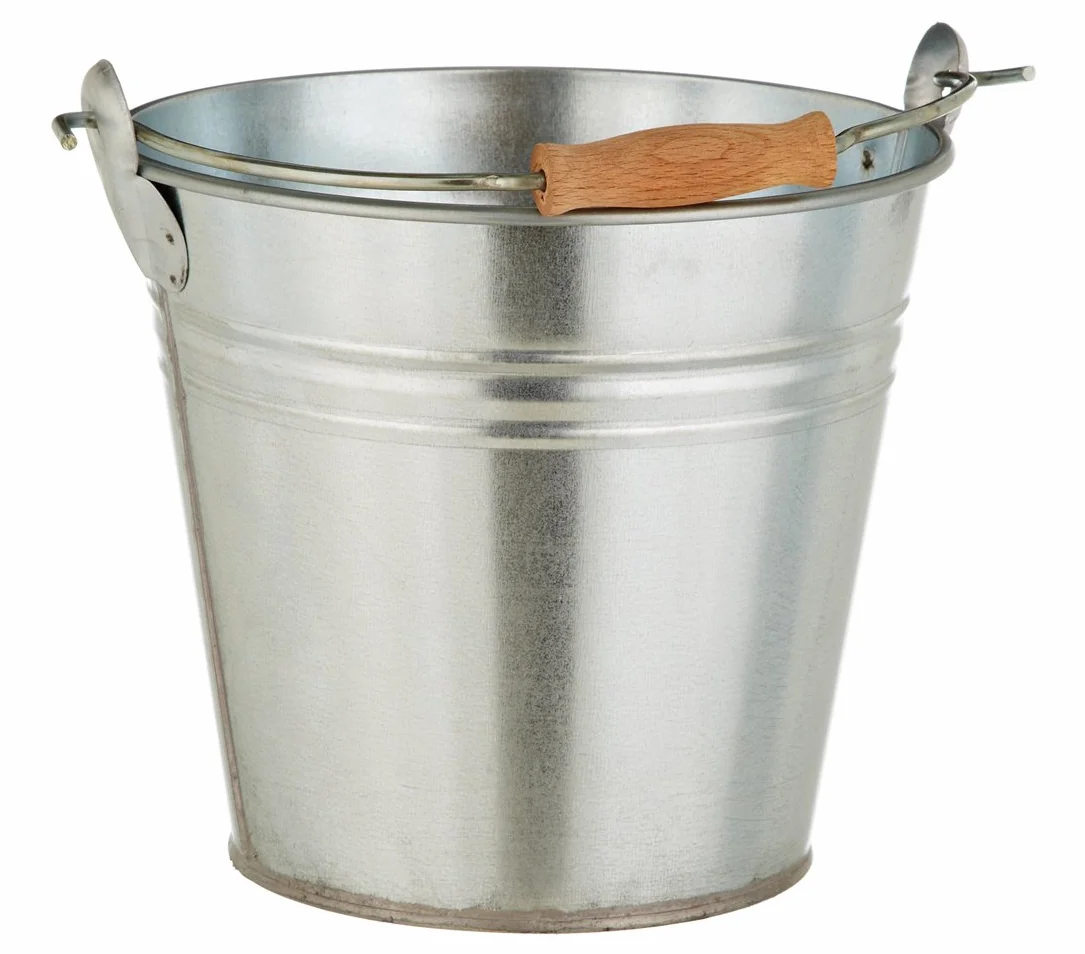 Dehner Wiadro dekoracyjne, Ø 26 cm, wysokość 23 cm, ocynkowane, srebrne