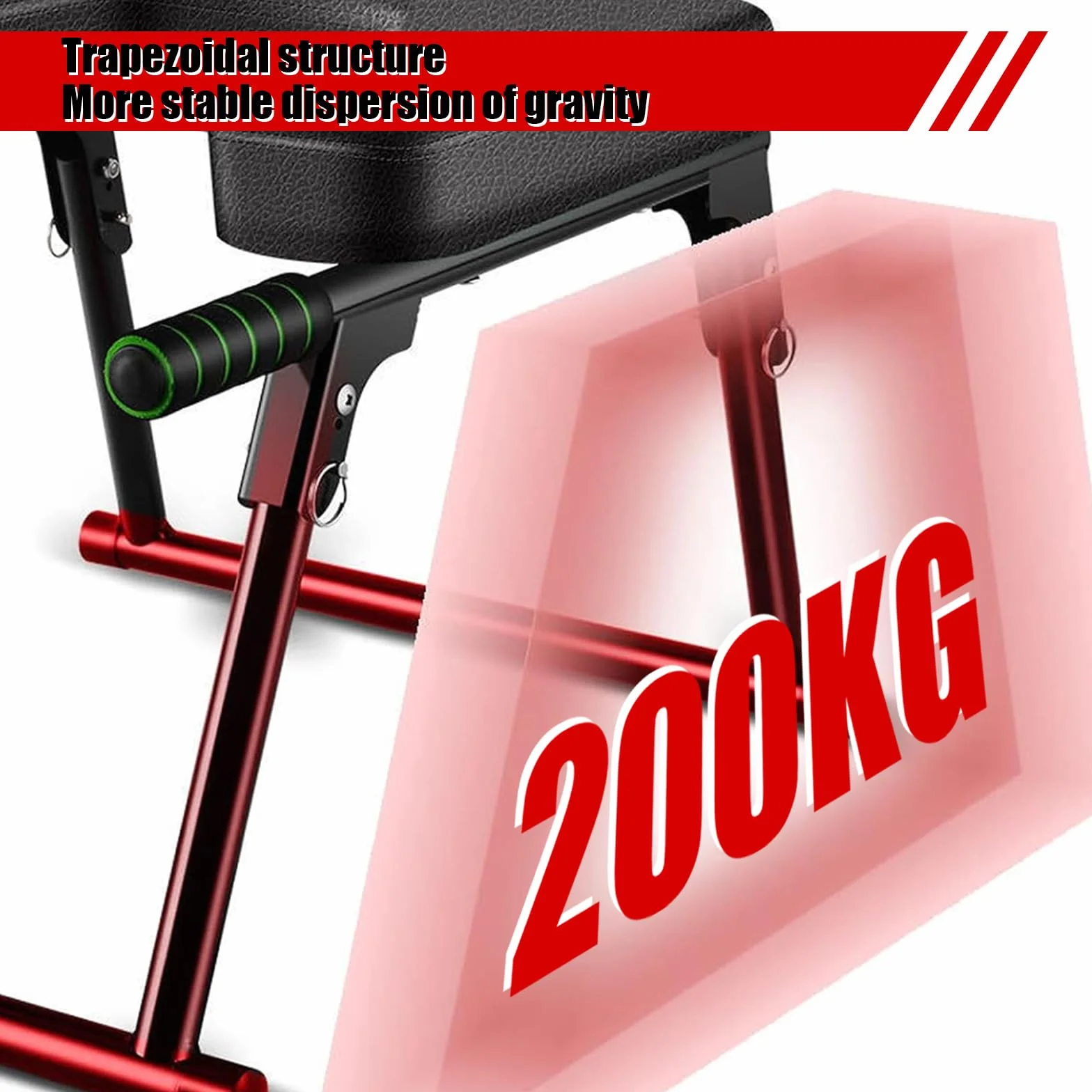 Składany stołek do jogi z metalową ramą, udźwig 200 kg