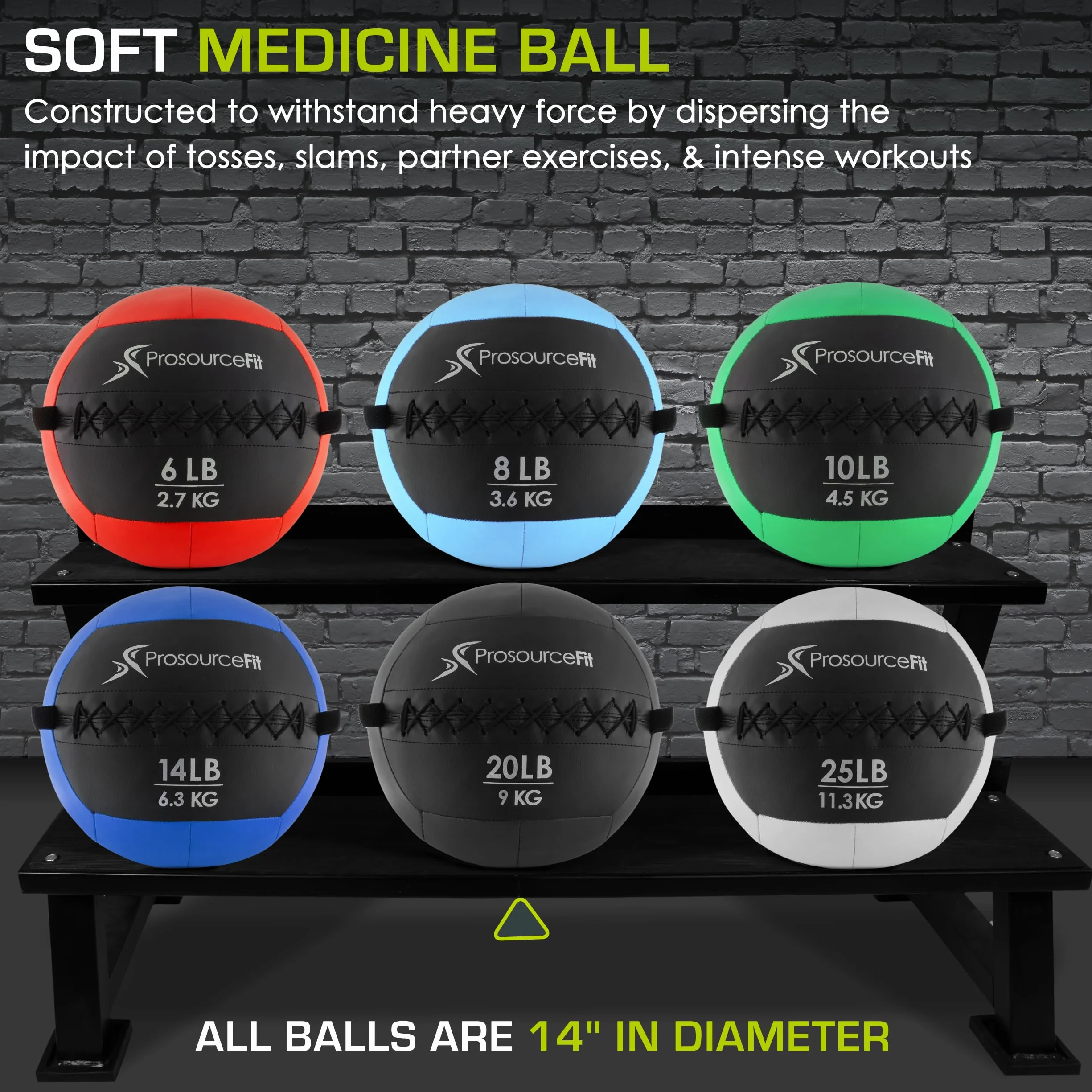 ProsourceFit Soft Medicine 20 lb piłka do ćwiczeń całego ciała, czarna