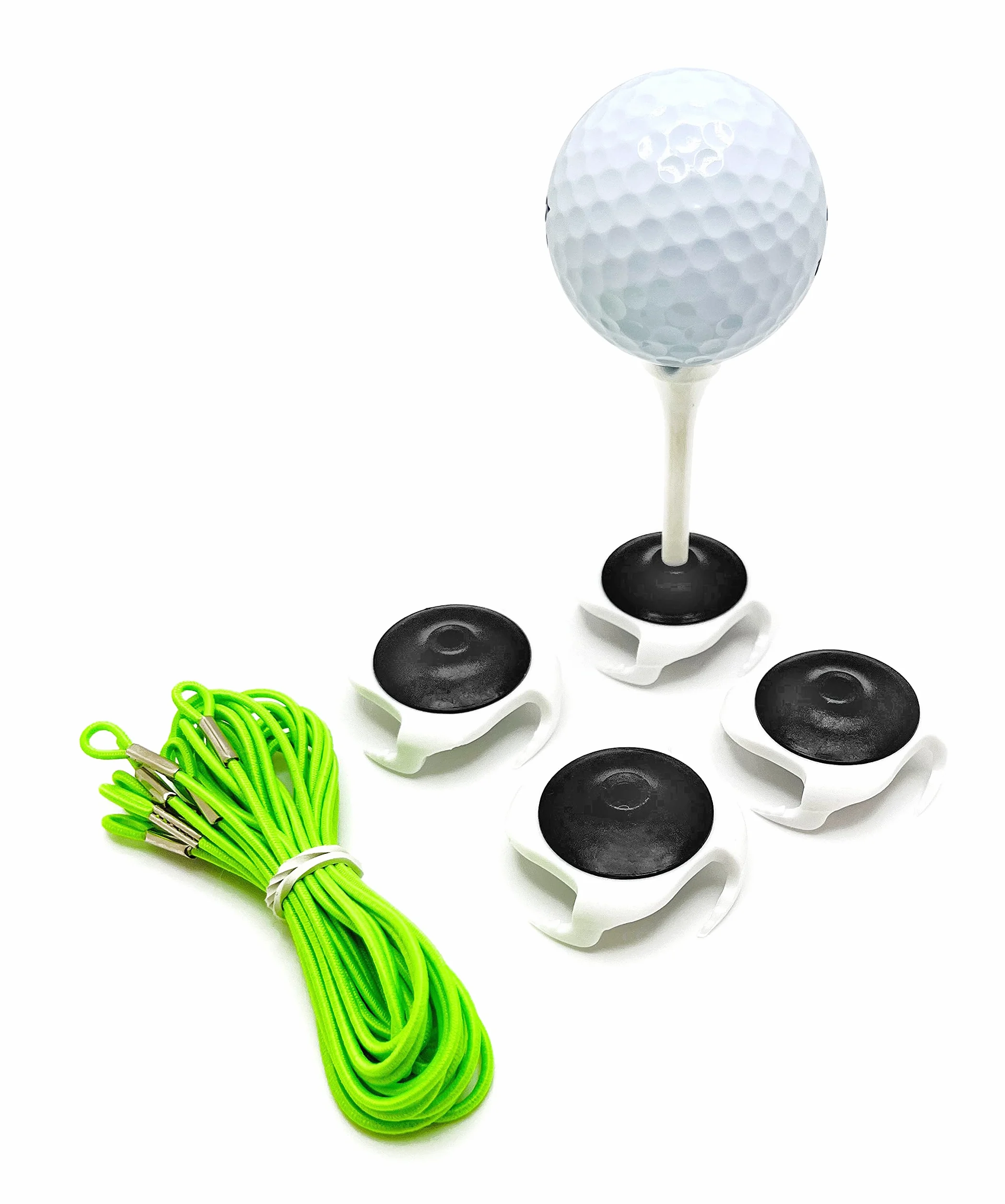 Tee Claw Zestaw pomocniczy do treningu golfowego, uchwyt na koszulkę ze sztucznej murawy i pomoc treningowa (biały/czarny, 4-pak)