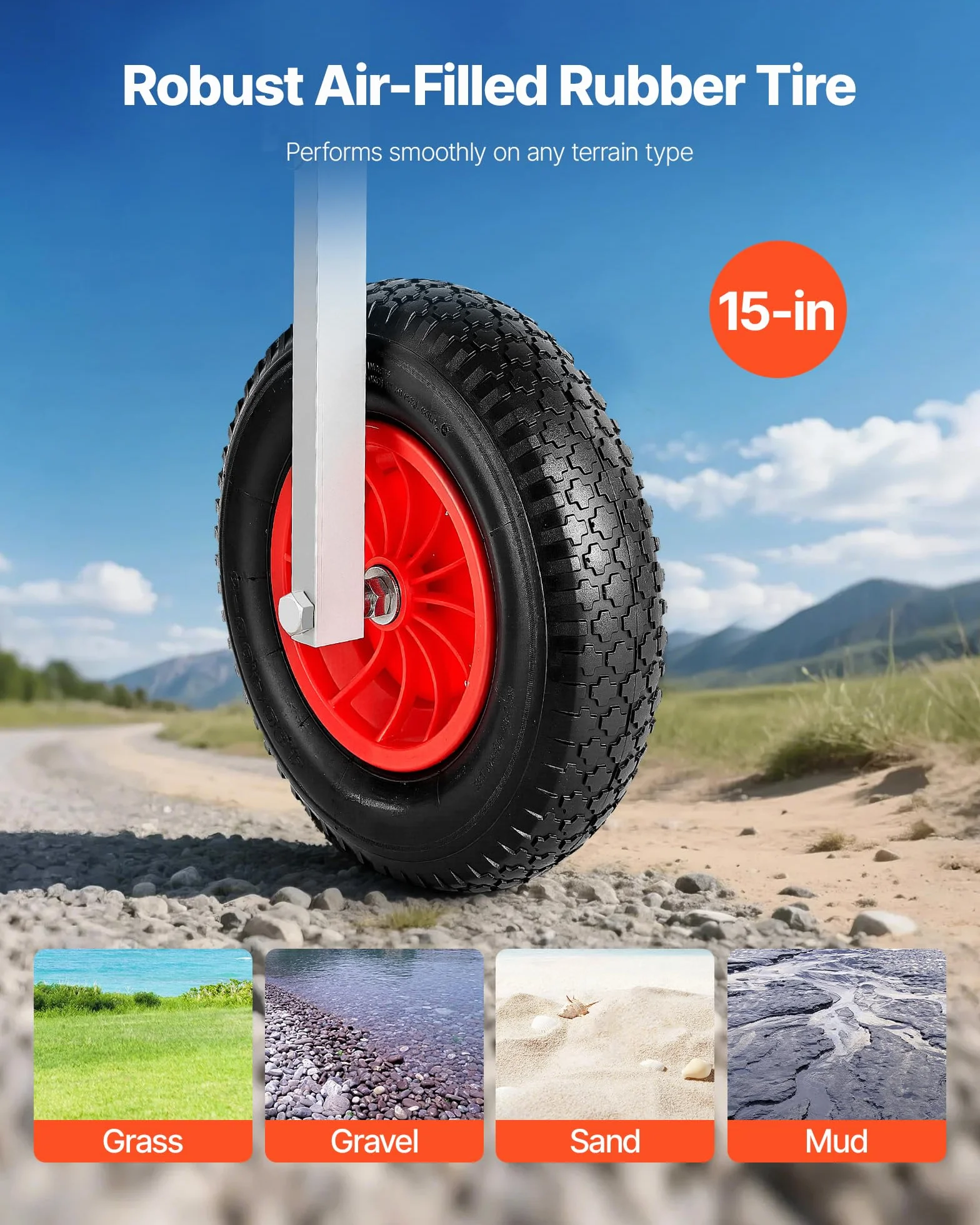 VEVOR Unisex – ponton slipräder dla dorosłych, czerwony, 38 cm