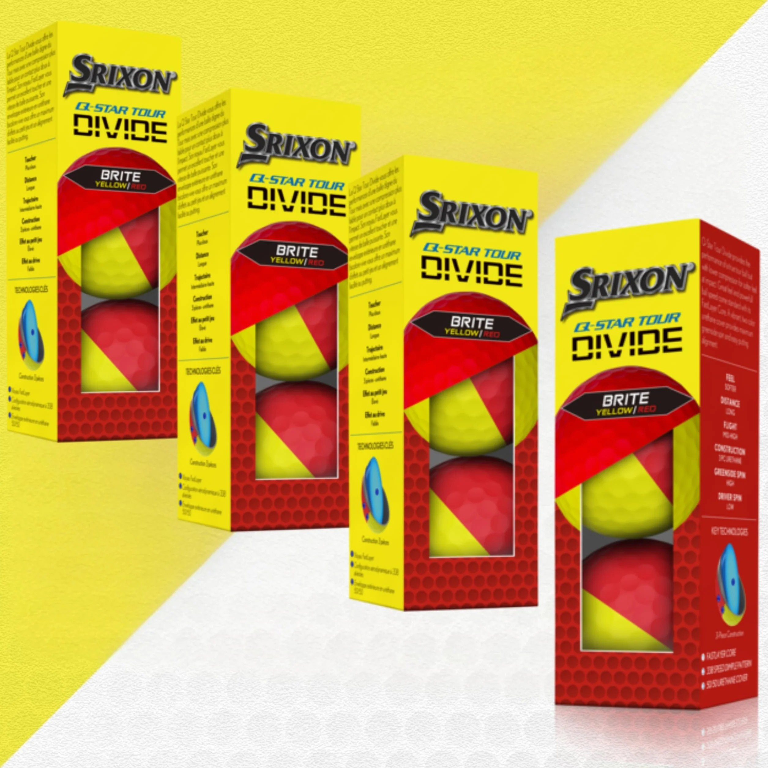 Srixon Q-Star Divide 12 piłki golfowe FastLayer wysoka kompresja