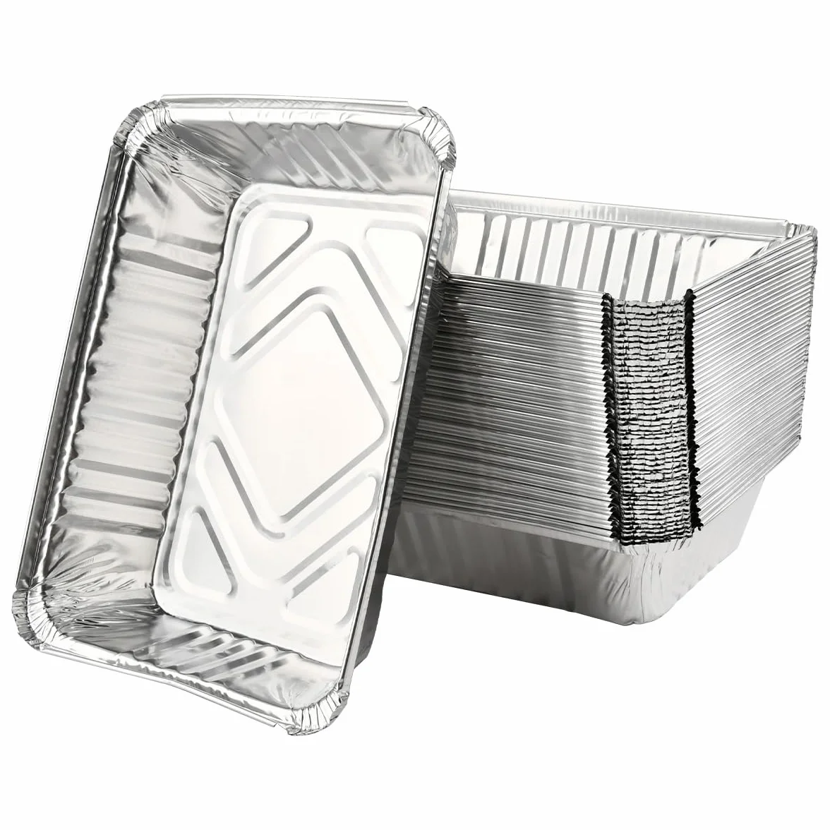 50 sztuk aluminiowych misek do grillowania, 22 x 15 x 5,5 cm, tacki ociekowe, jednorazowe, tacki do grilla, ciasta, owoców