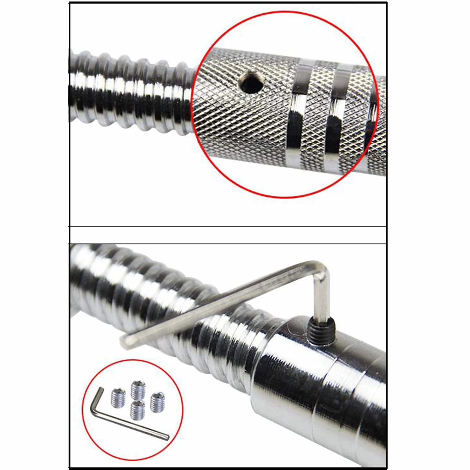 Leeadwaey 1" Hantle Przedłużenie pręta Złącze pręta Sztanga Przedłużacz Łącznik 20 cm