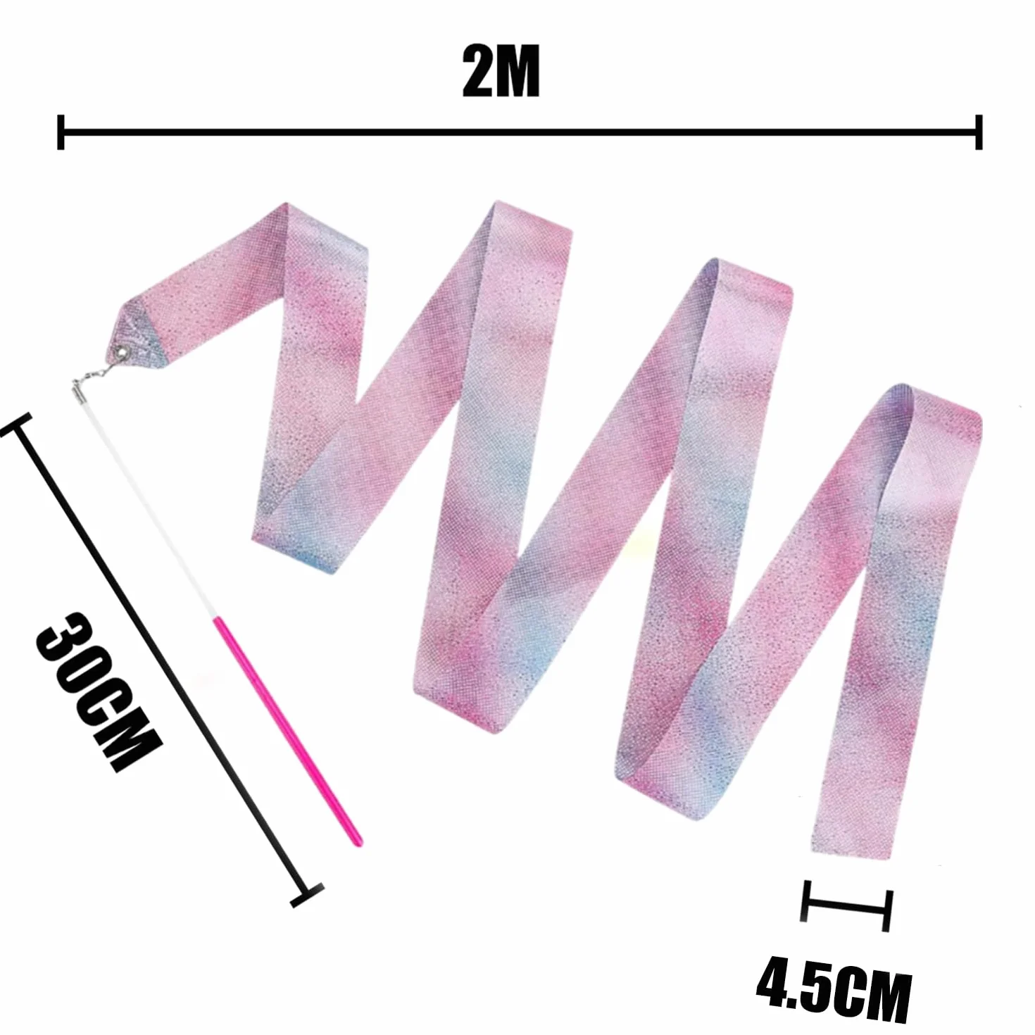 Wstążki do tańca rytmicznego 2 m z różdżką dla dzieci