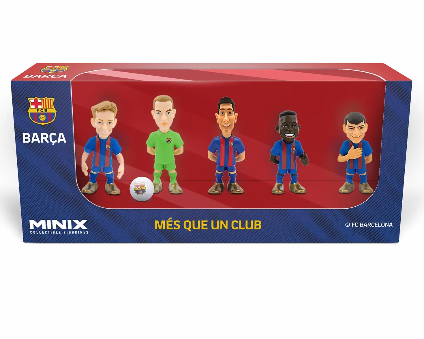Minix FC Barcelona Figurka kolekcjonerska 7cm Zestaw 5 sztuk Lewandowski Ter Stegen Pedri Ansu Fati De Jong