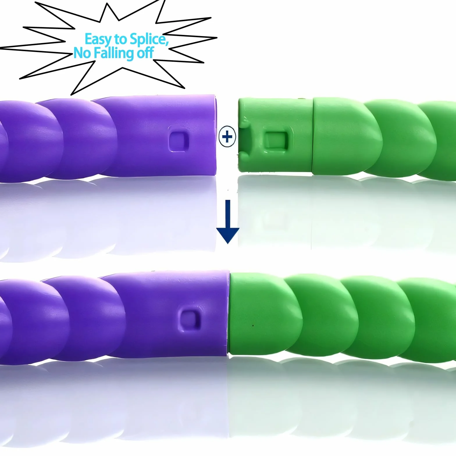 Hula Hoop dla dzieci Hula Hoop składany z tworzywa sztucznego, zdejmowane koło fitness, 7 skrzynek hula-hop do gimnastyki odchudzania, tańca, gier