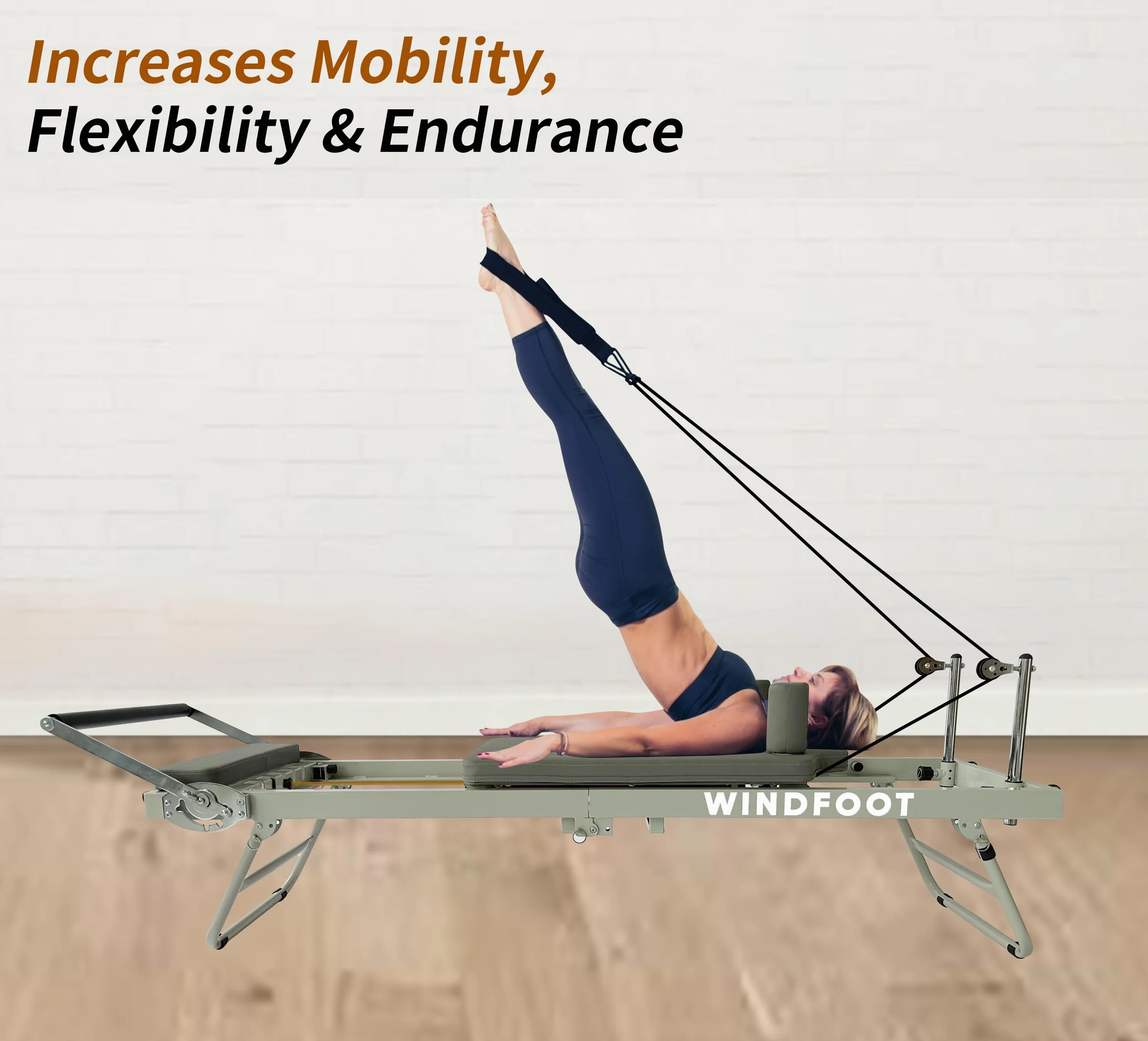 Pilates Reformer Składany z Deską do Skakania, 5 Sznurków, 136 kg