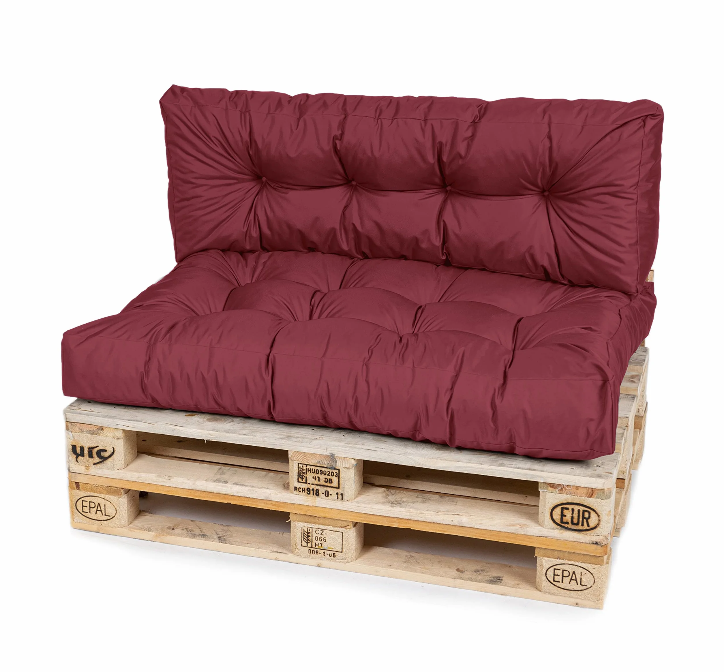 TexDeko® Garden Poduszki na palety 120 x 80 x 18 cm, wodoodporne, odporne na działanie promieni UV, do użytku wewnątrz i na zewnątrz, premium pikowane poduszki na siedzisko, nakładka na palety euro (2