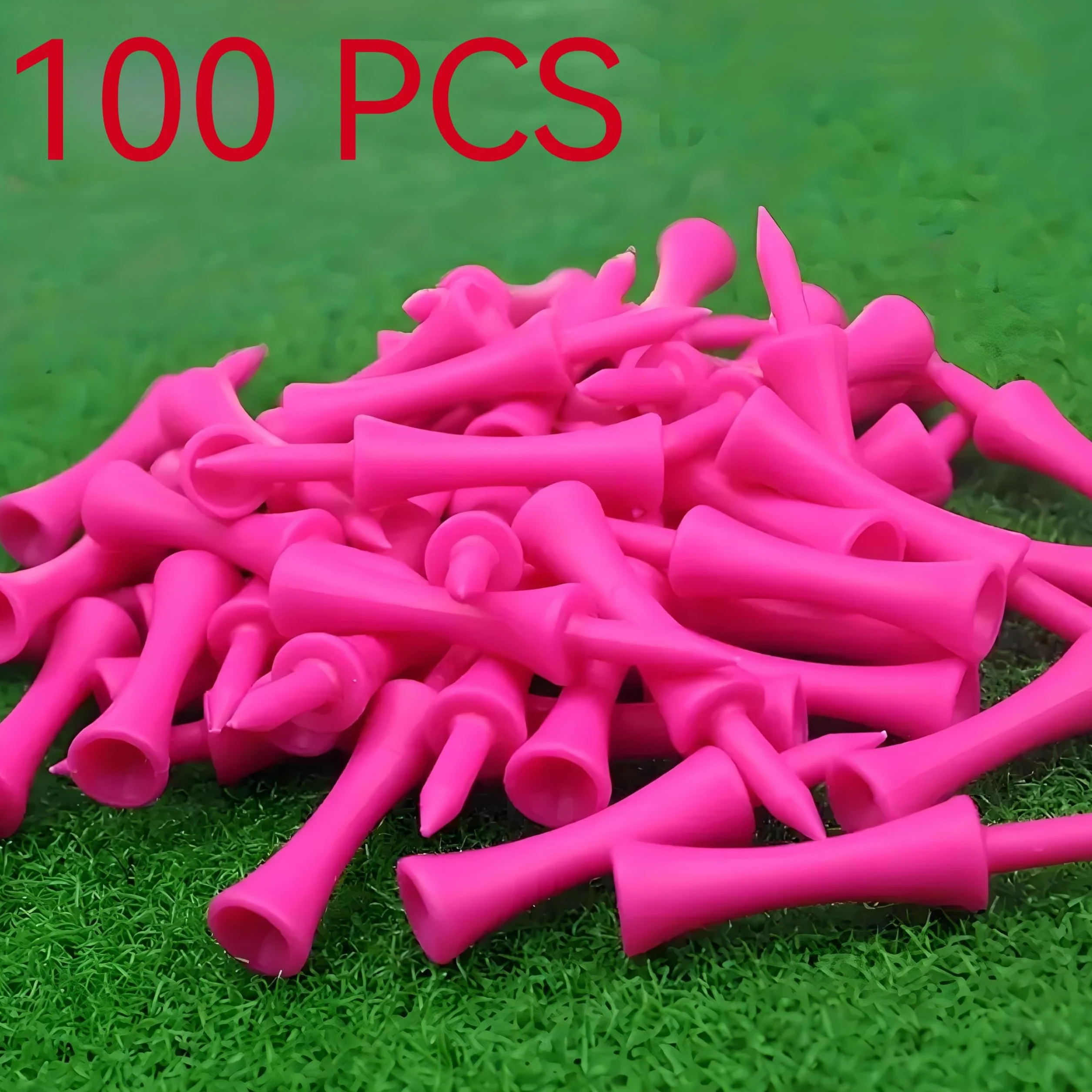 Plastikowe tee golfowe 57 mm 100 sztuk różowe do ćwiczeń i treningu