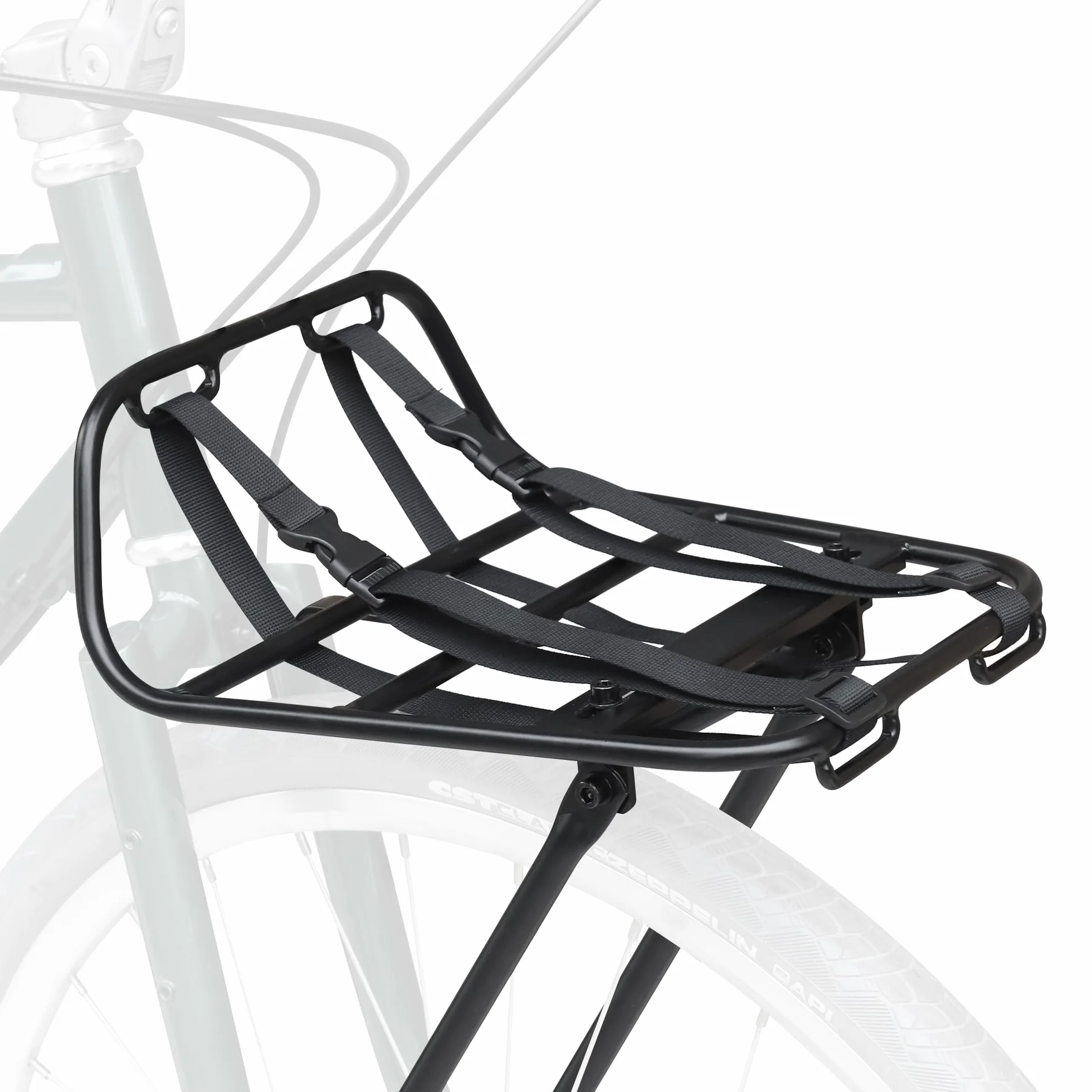 ZUKKA Bagażnik rowerowy z przodu, maksymalne obciążenie 15 kg, stop aluminium, nadaje się do rowerów 24-29", 700C, do rowerów górskich, wyścigowych