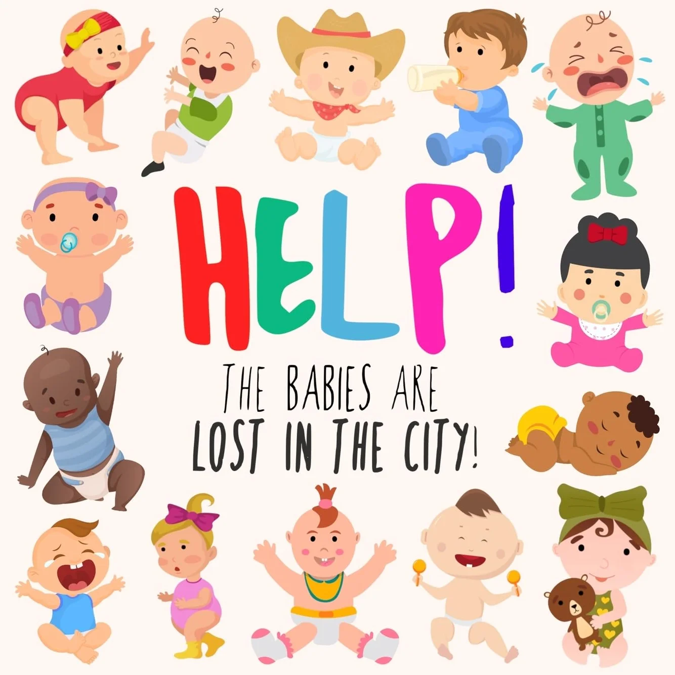 Help! The Babies Are Lost in the City!: A Fun Where's Wally/Waldo Book For Ages 2-5