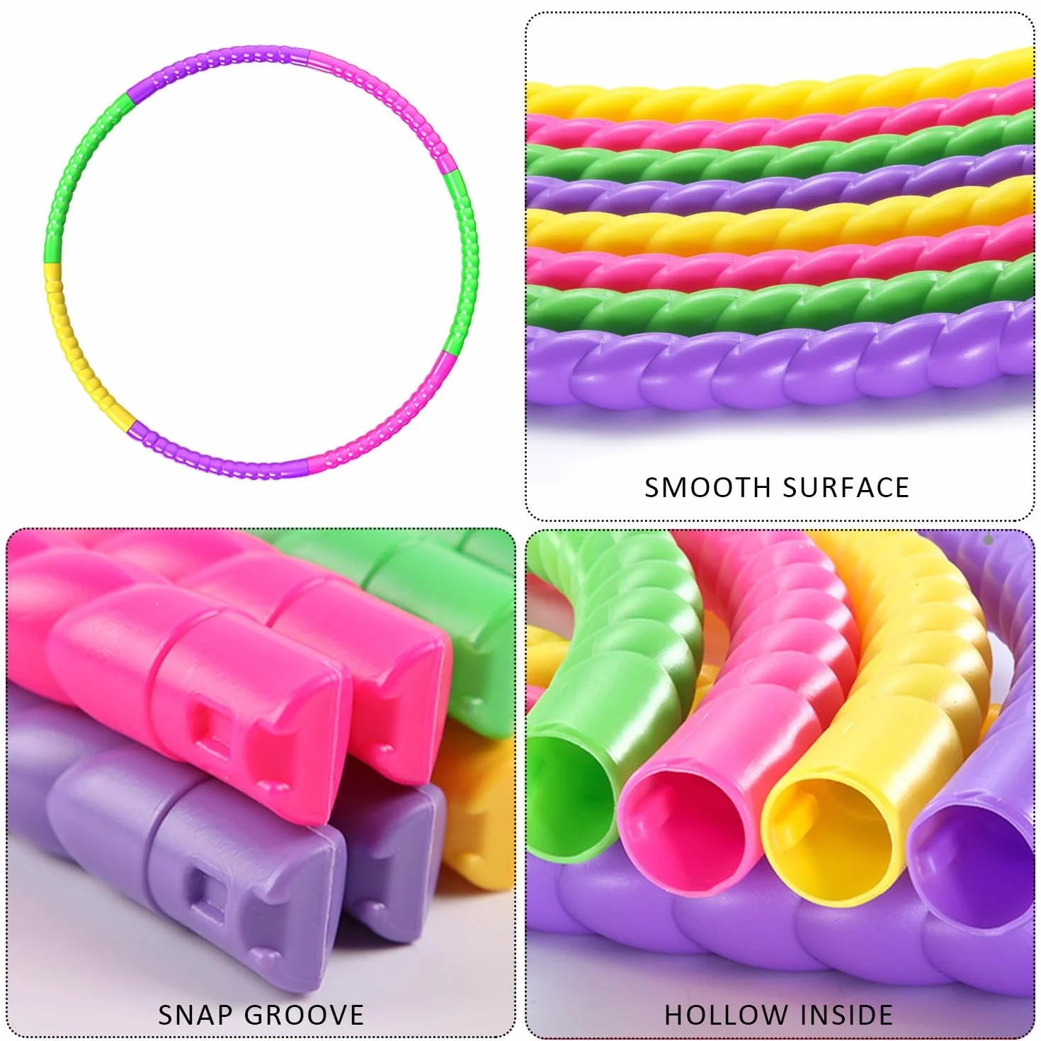 Regulowany hula hoop fitness, 7 elementów, zdejmowana obręcz do odchudzania