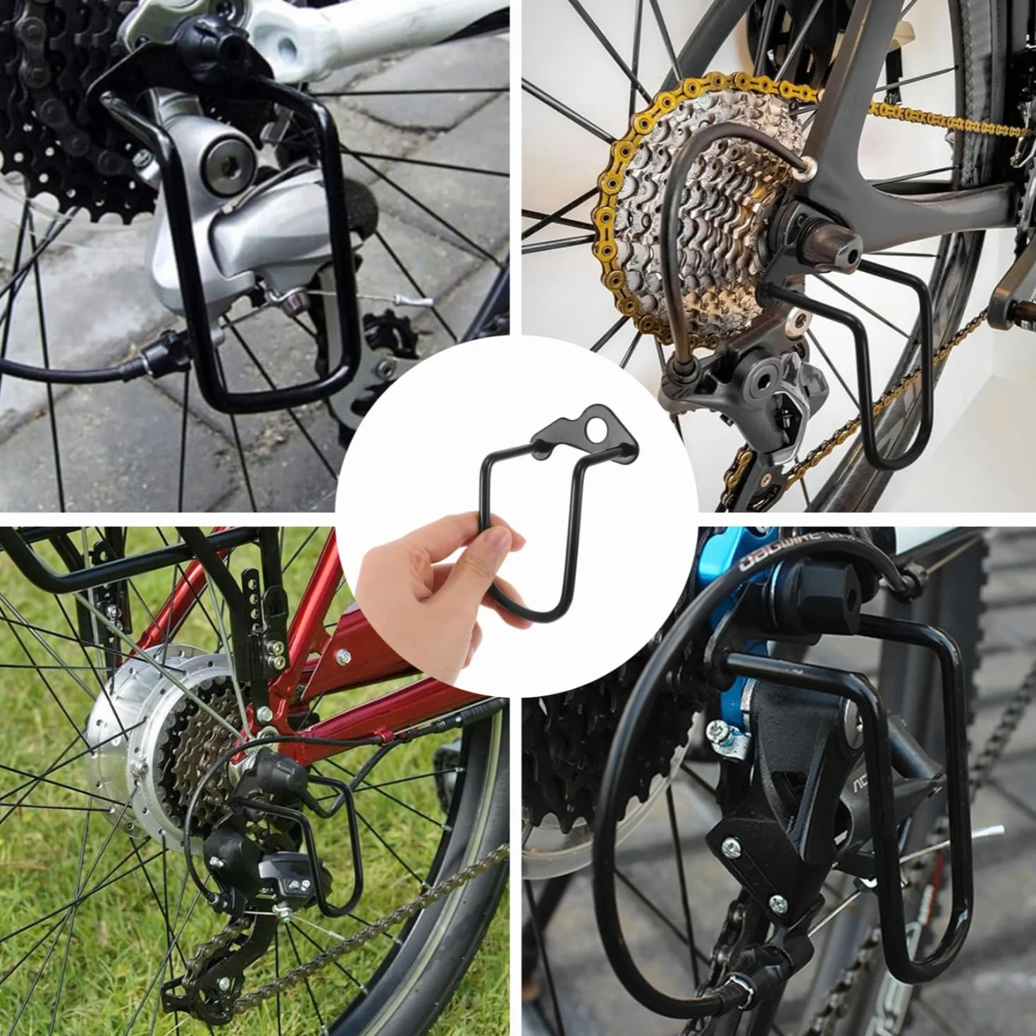 LATRAT ochrona przed upadkiem na przerzutki rowerowe, czarna metalowa folia ochronna