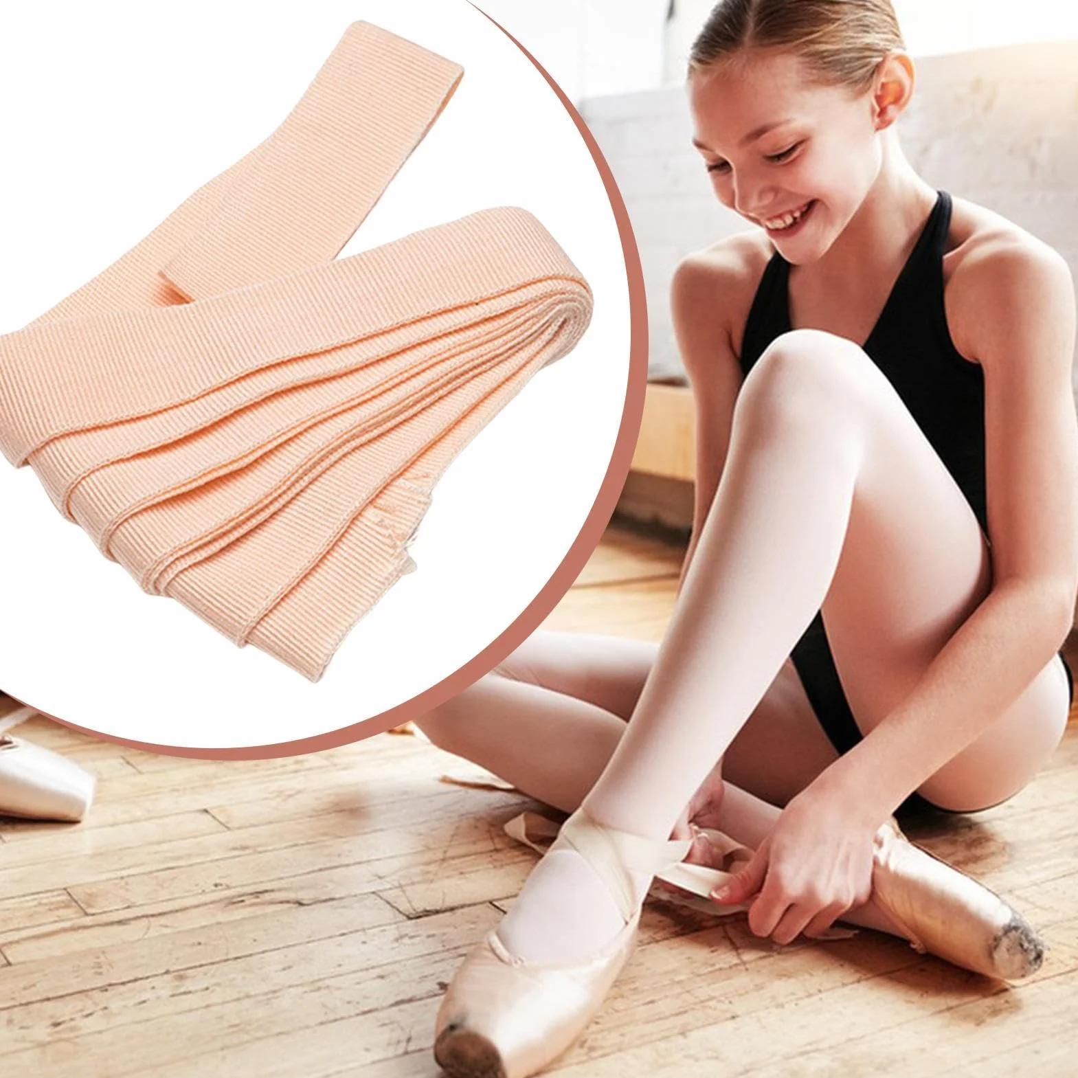 Elastyczne buty Pointe – akcesoria baletowe ze stretchem ze wstążką Pointe Shoes | Artykuły do tańca baletowego do klasy, występów, treningu, rzemiosła lub profesjonalnego użytku tanecznego