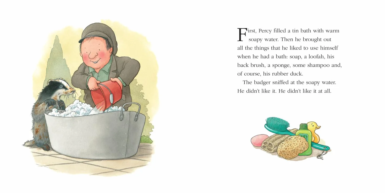 Badger’s Bath: A funny illustrated children’s picture book about Percy the Park Keeper from the bestselling creator of One Snowy Night