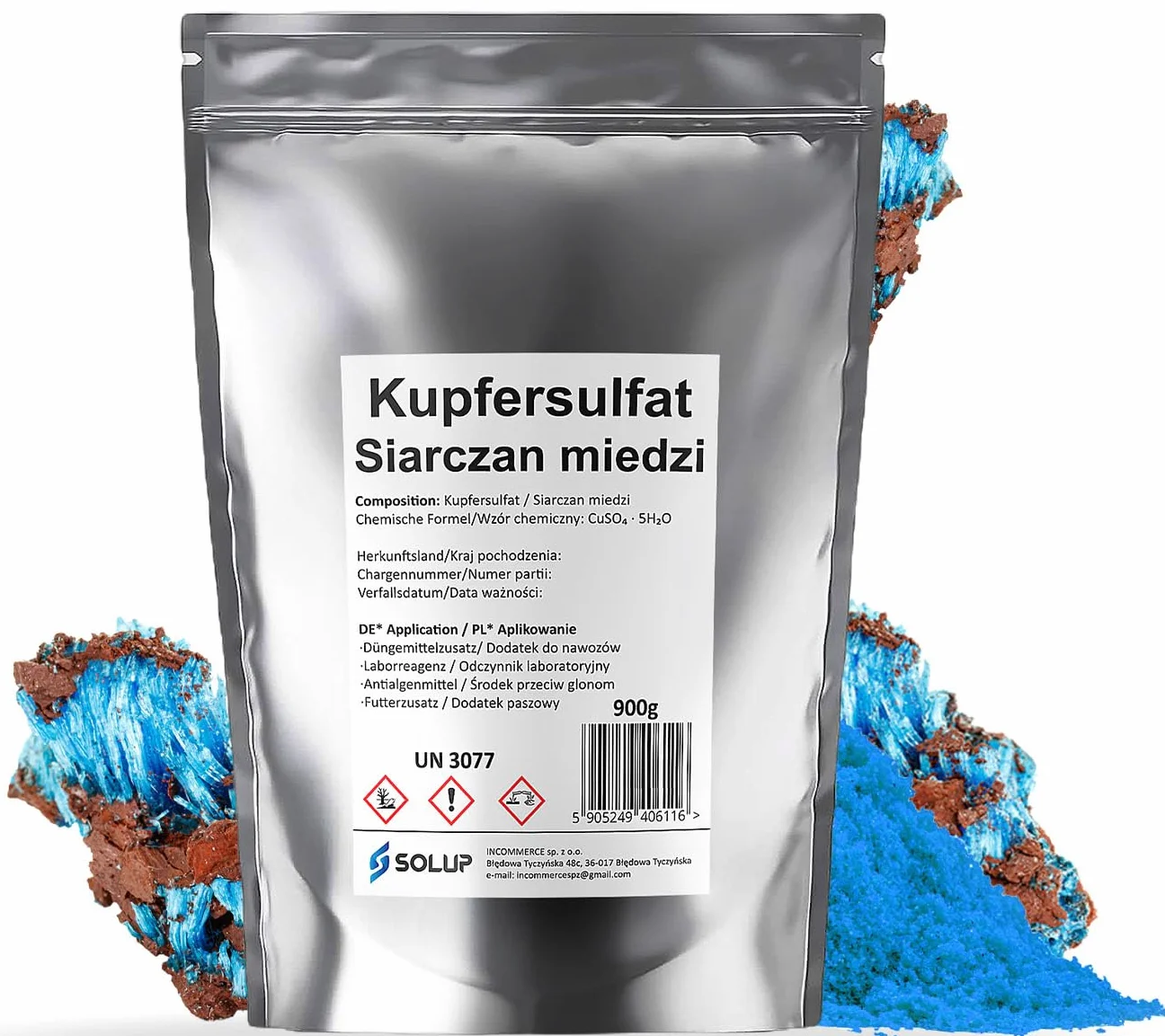 Siarczan miedzi 900G I Siarczan miedzi do basenu I Siarczan miedzi do ogrodu I Do drzew