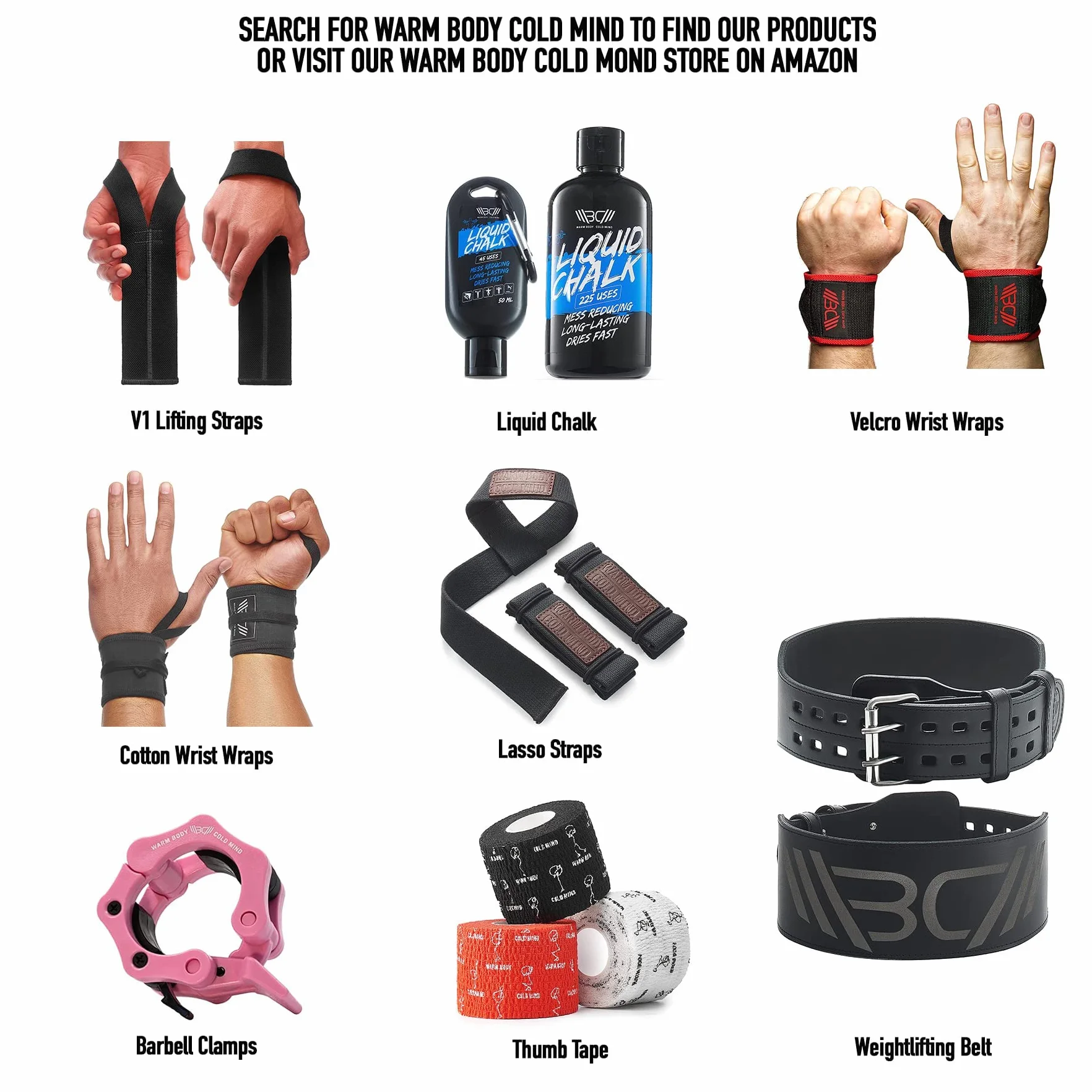 WARM BODY COLD MIND Olimpijskie zaciski do sztangi - 5cm/50mm Barbell Collars, Obroże do Podnoszenia Ciężarów, Klipsy do Sztangi, Klipsy, Zaciski Barowe - Akcesoria Gimnastyczne Trening Siłowy, Clamps