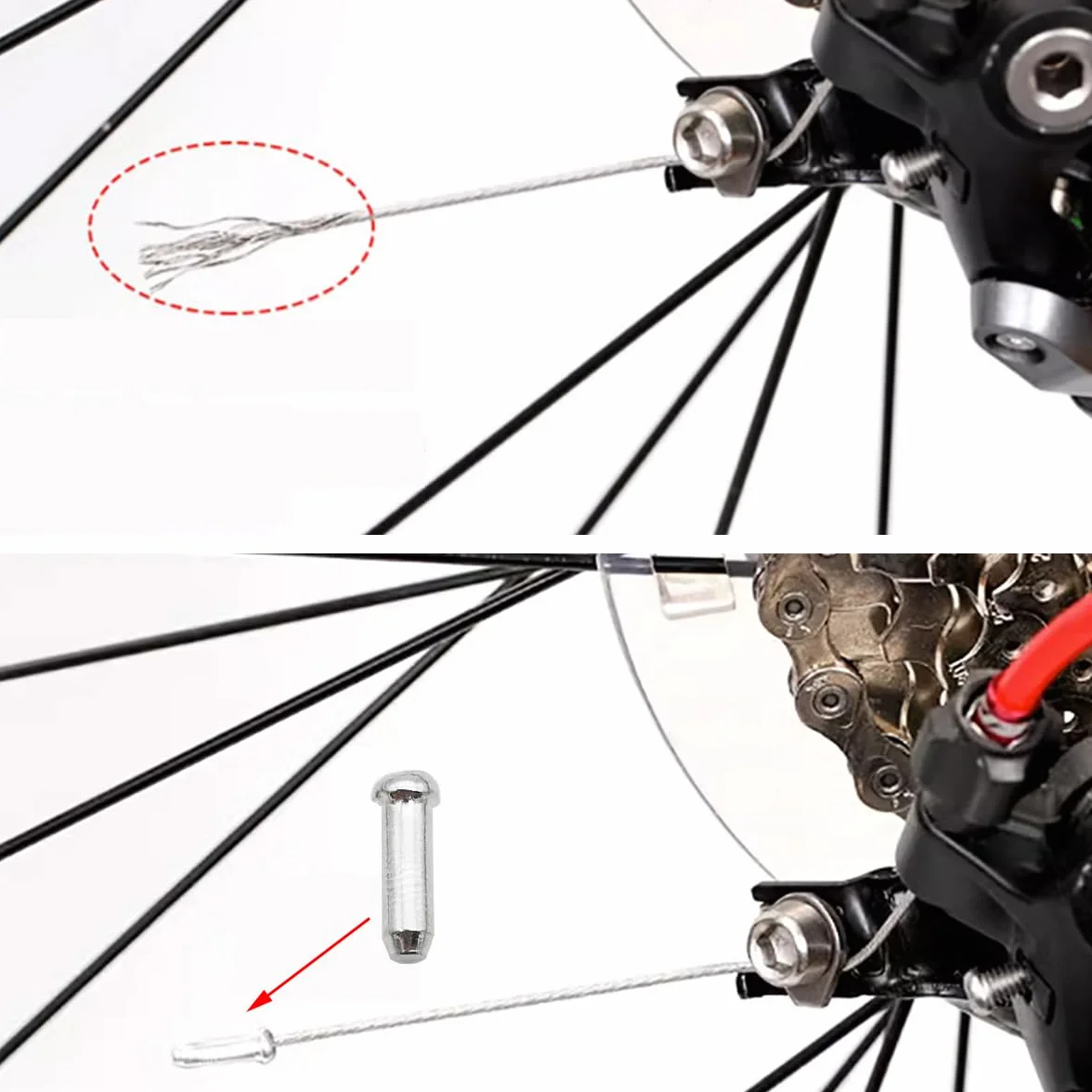 CTRICALVER Linka hamulcowa do rowerów, 6 sztuk 1,7 m, linka hamulcowa do roweru szosowego, z 10 szt. zaślepkami linki hamulcowej, nadaje się do rowerów szosowych