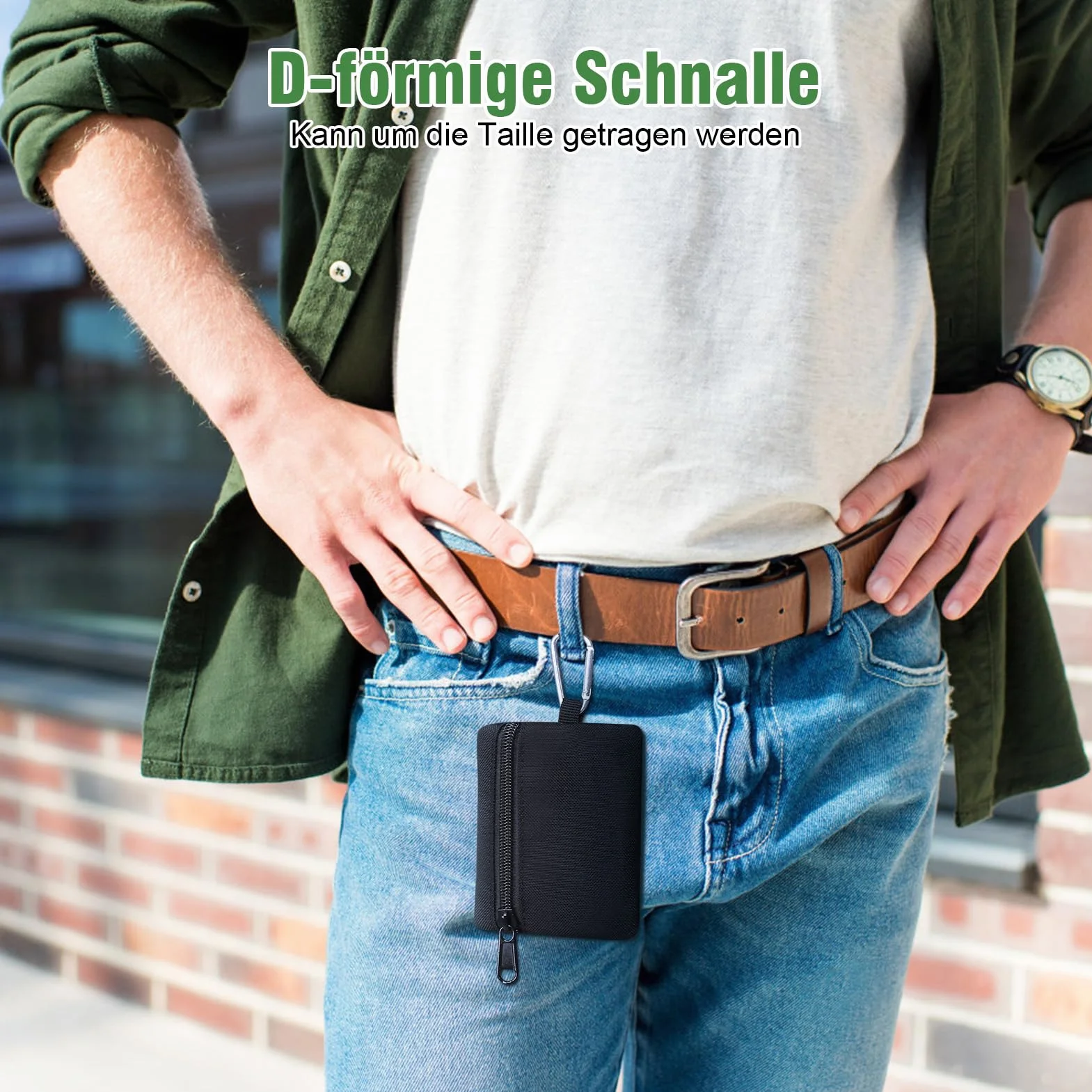 Mini Molle Pouch Bag, Outdoor Coin Purse With Carbiner, Camping Zipper Portable Bag For Outdoor(Czarny)