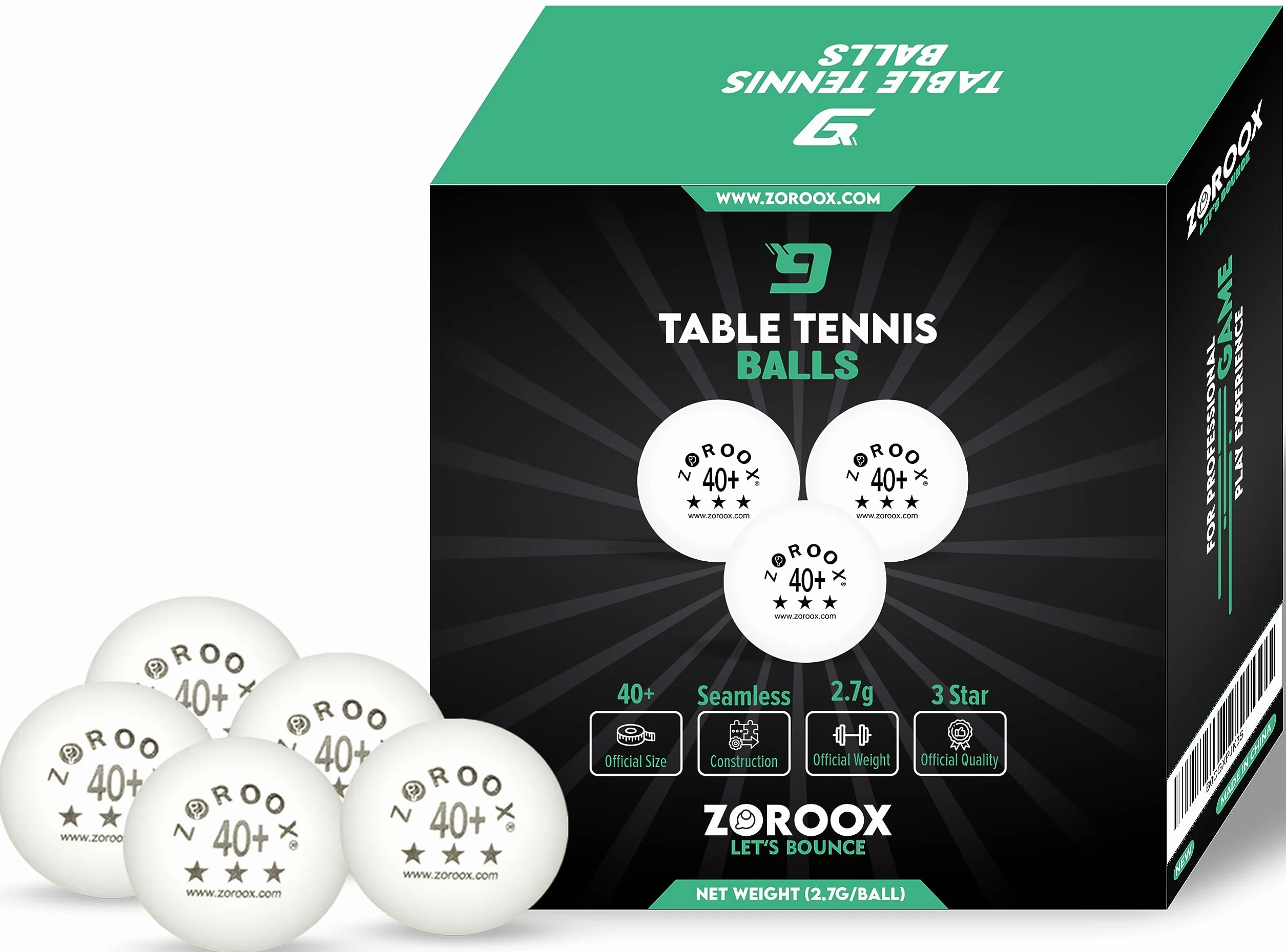 ZOROOOX Wysokowydajne 3-gwiazdkowe Piłki do tenisa stołowego | 9, 18, 36 lub 72 | Pomarańczowy lub biały | Ponad 40 konkurs ABS Ping Pong Balls